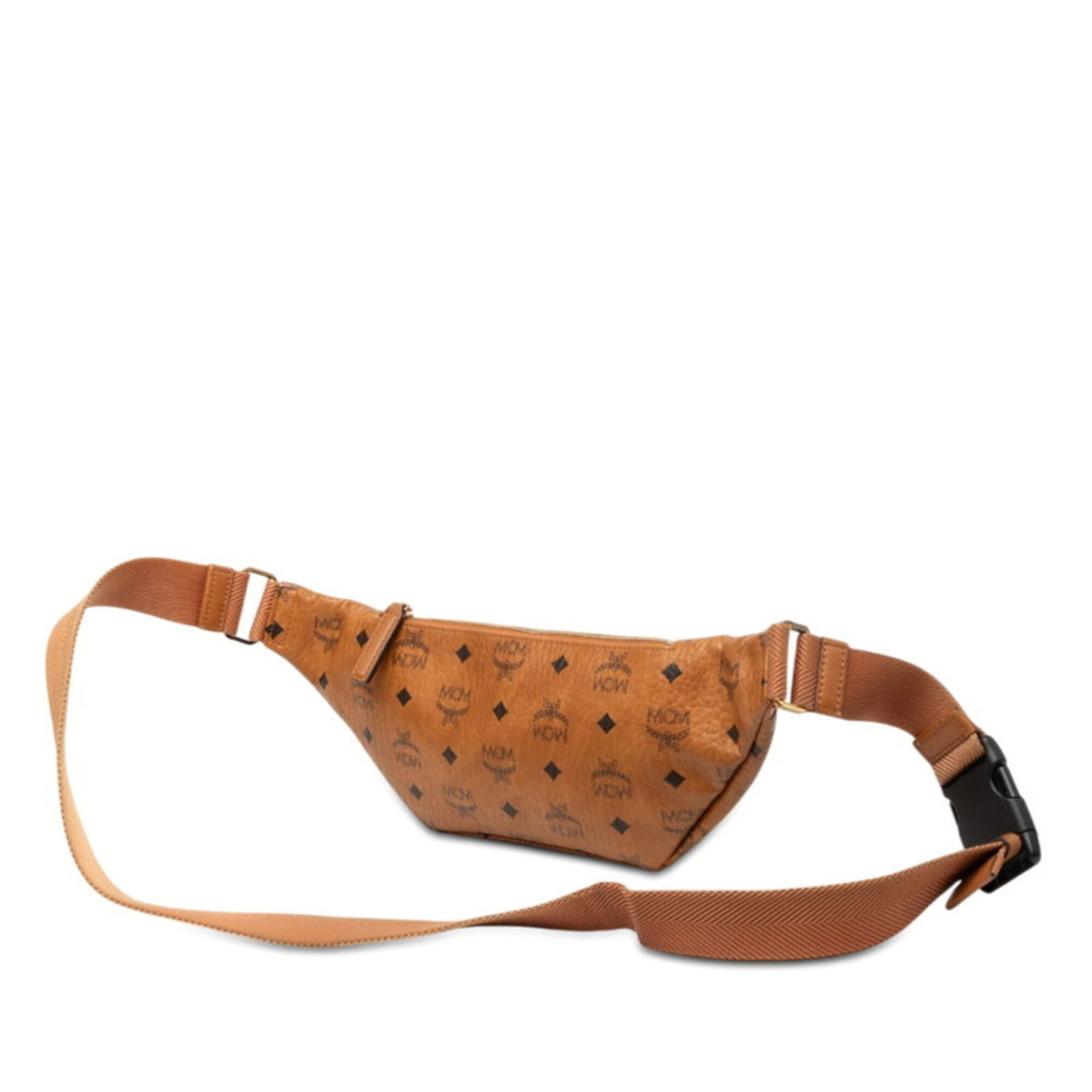 Mcm Visetos Brown Leather Pvc Sling Bag (Pre-Owned)