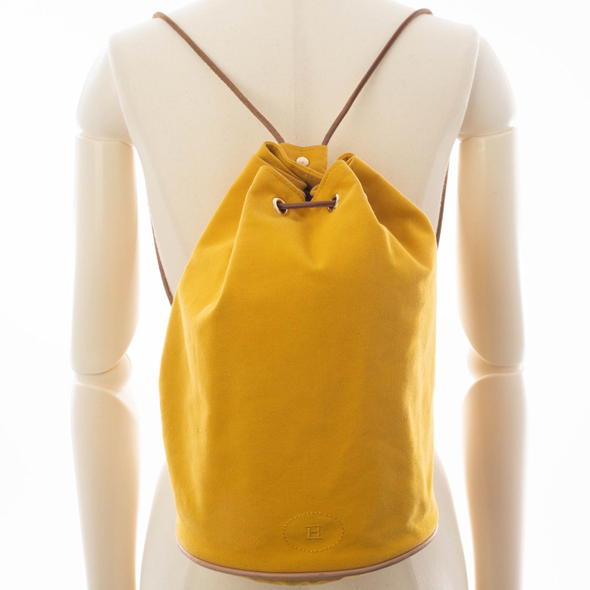 Hermes Polochon Mimil Yellow Cotton 100% Shoulder Bag (Pre-Owned)