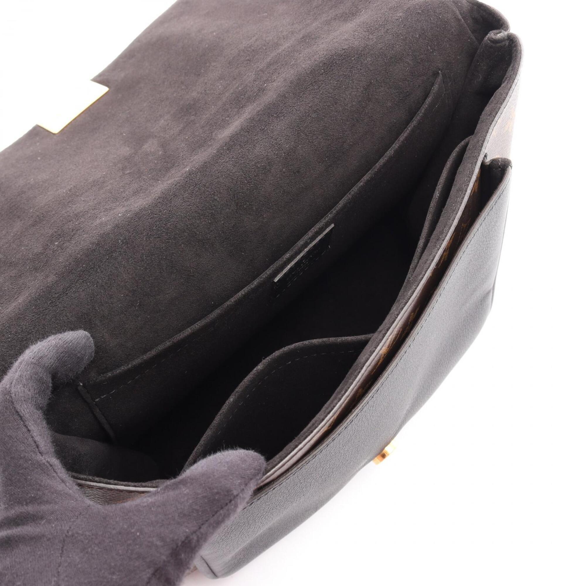 Louis Vuitton Black Brown Noir Pvc Coated Canvas Leather Handbag (Pre-Owned)