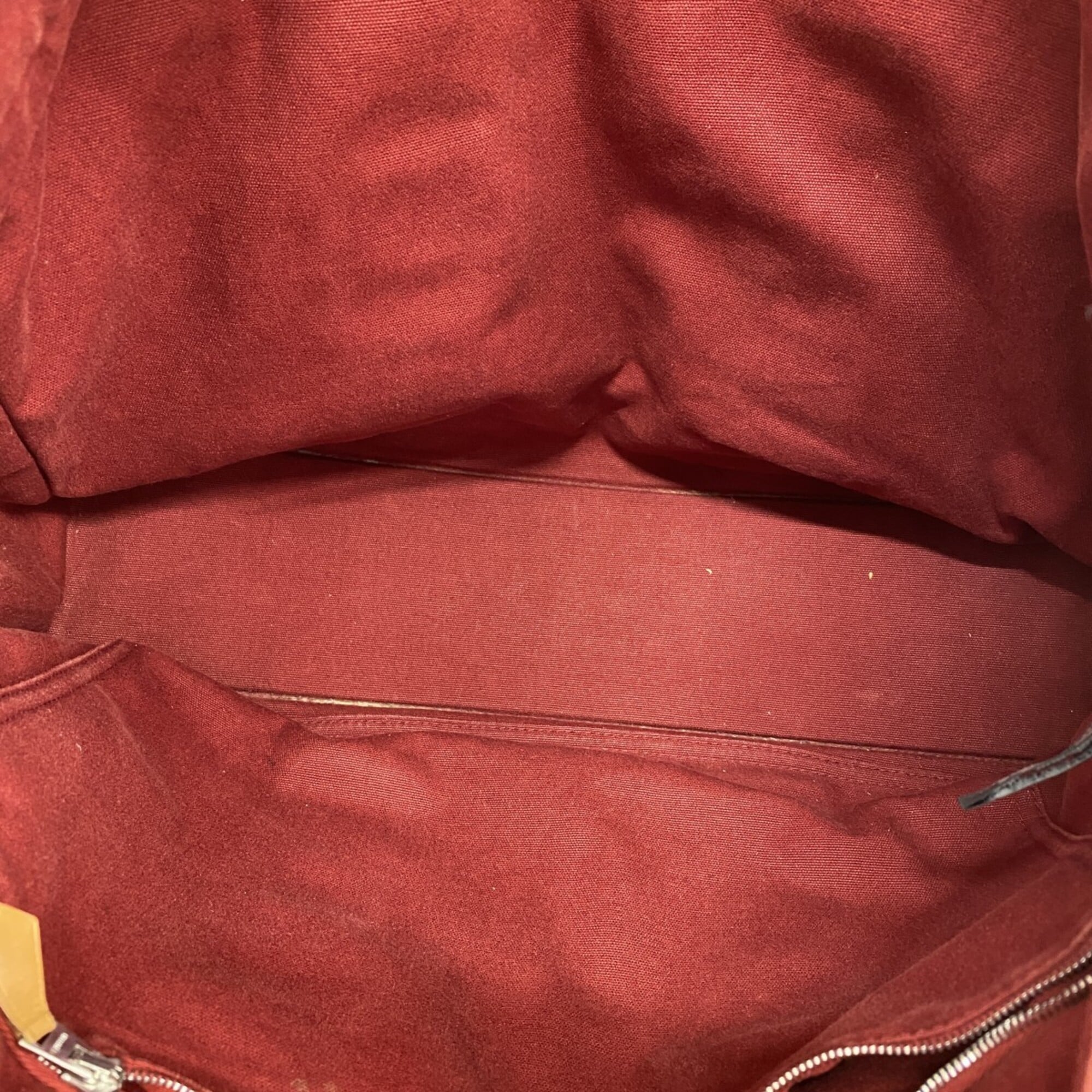 Hermes Red Color Canvas Tote Bag (Pre-Owned)