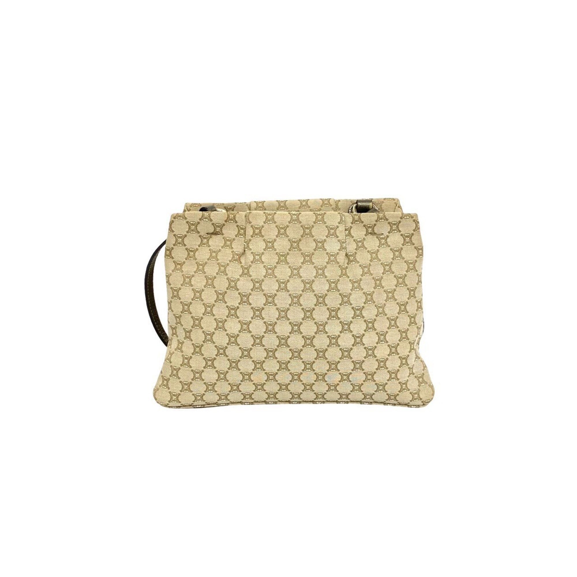 Celine Beige Canvas Leather Pochette Shoulder Bag (Pre-Owned)