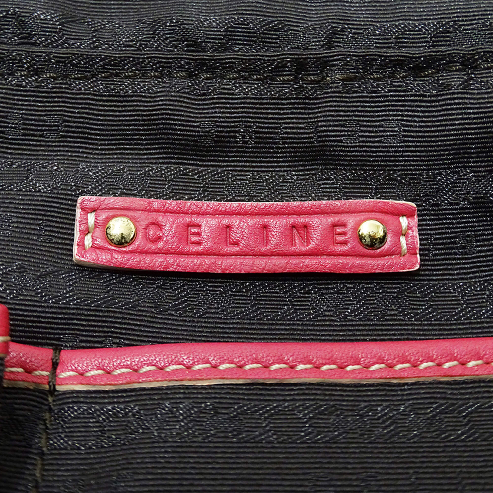 Celine Beige Pink Canvas Handbag Shoulder Bag (Pre-Owned)