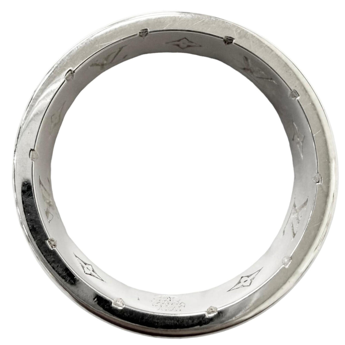 Louis Vuitton Silver Black Silver 925 Band Ring (Pre-Owned)