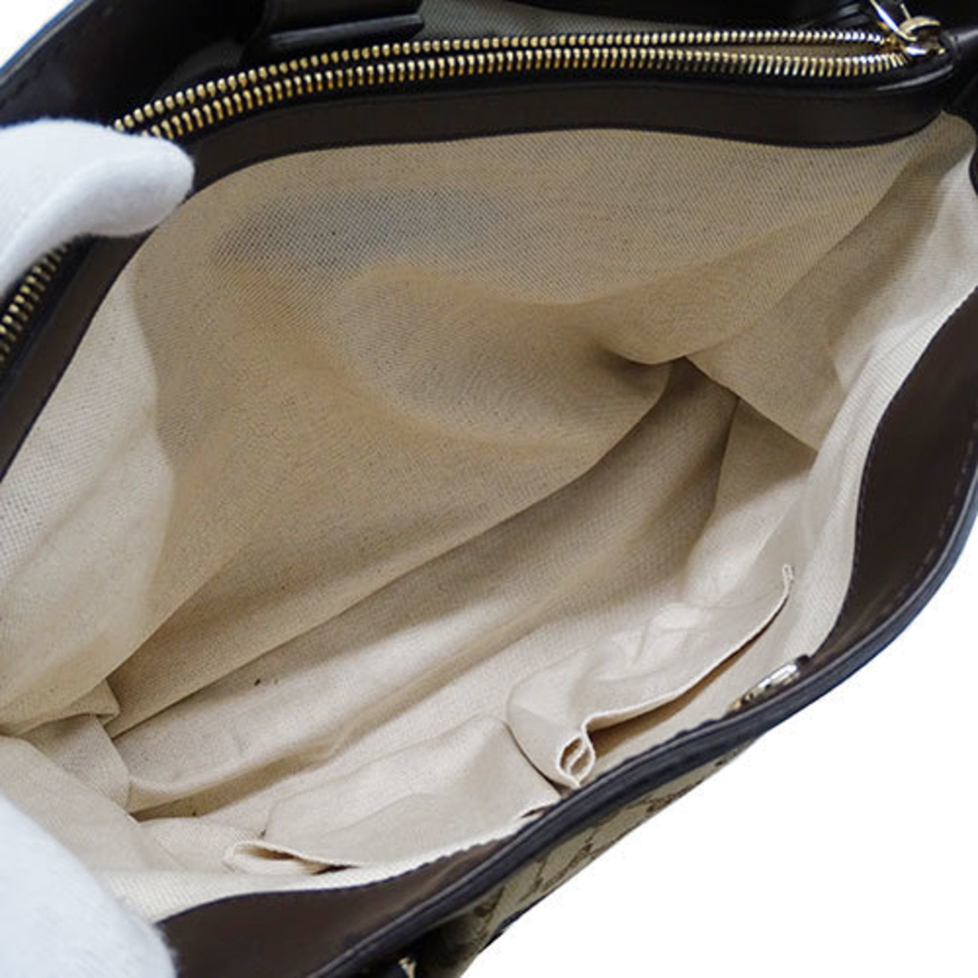 Gucci Beige Brown Gg Canvas Tote Bag (Pre-Owned)