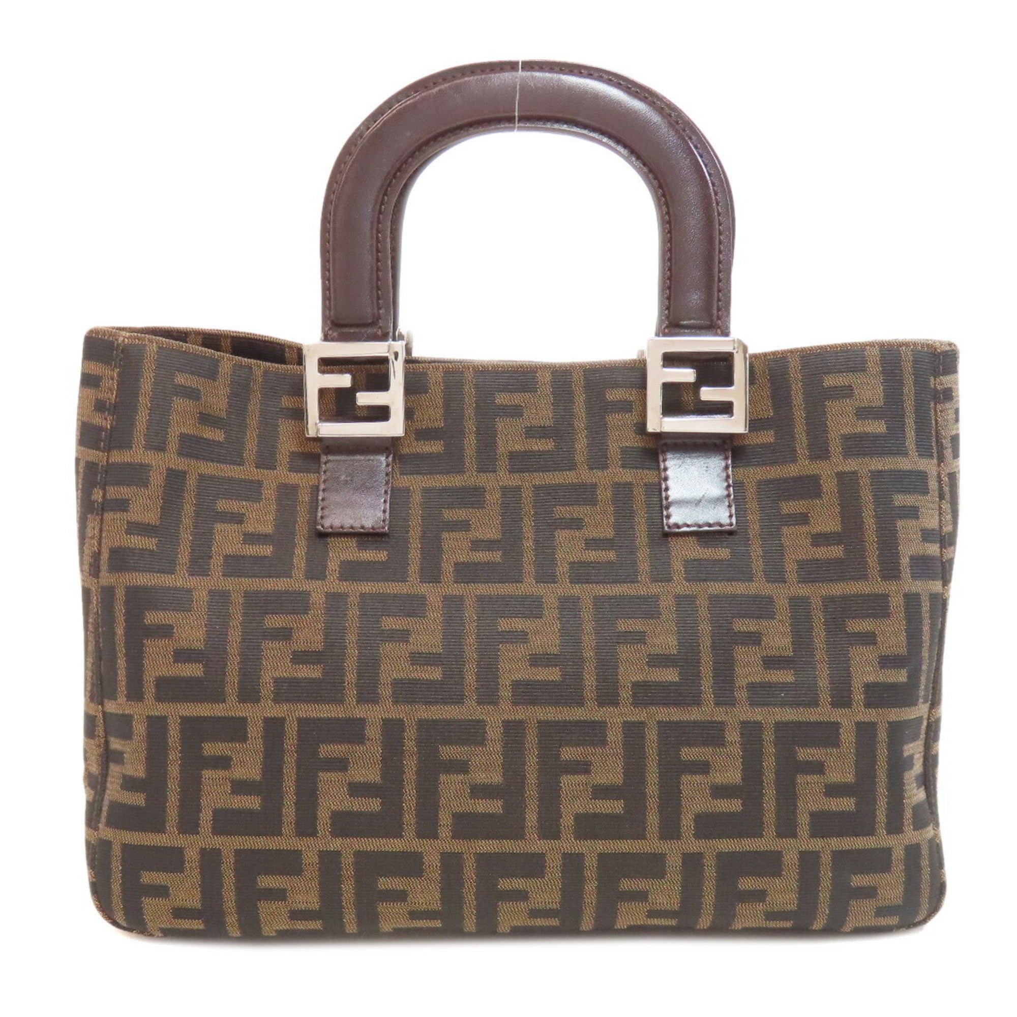 Fendi Brown Canvas Handbag (Pre-Owned)