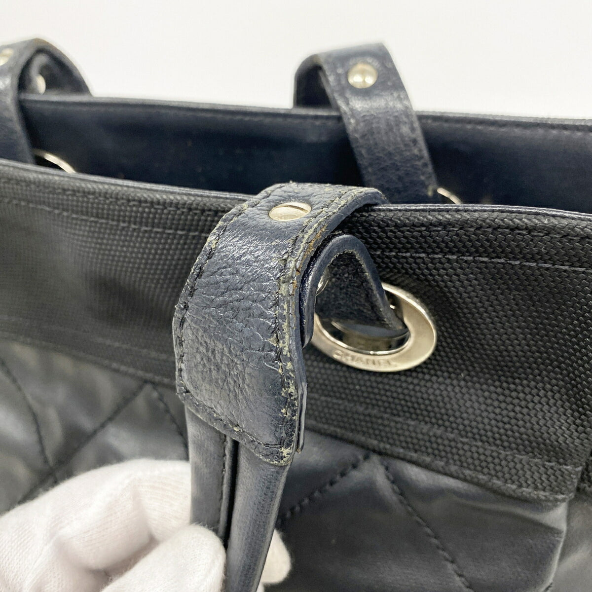 Chanel Black Canvas Tote Bag (Pre-Owned)