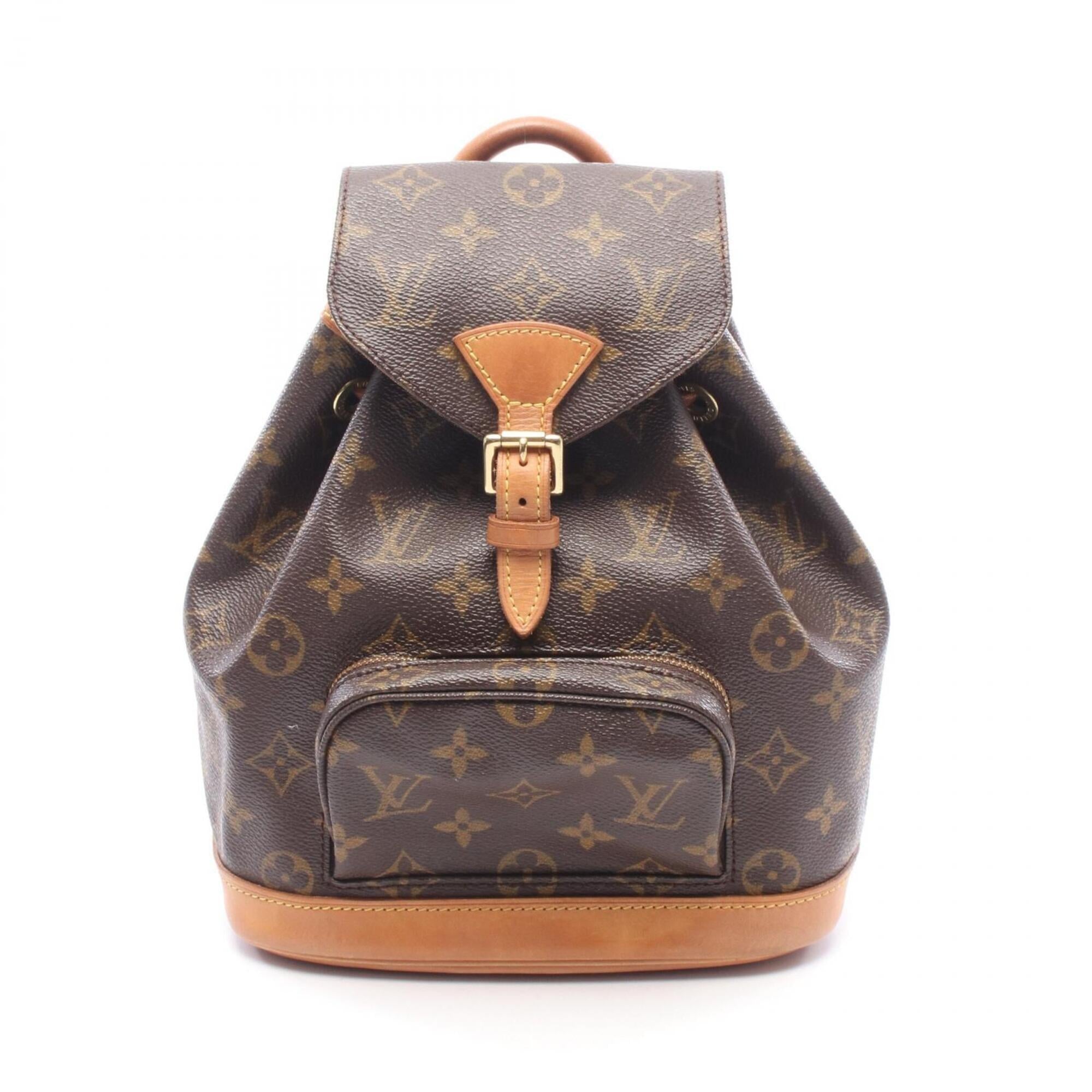 Louis Vuitton Brown Monogram Coated Canvas Leather Monogram Backpack Handbag (Pre-Owned)