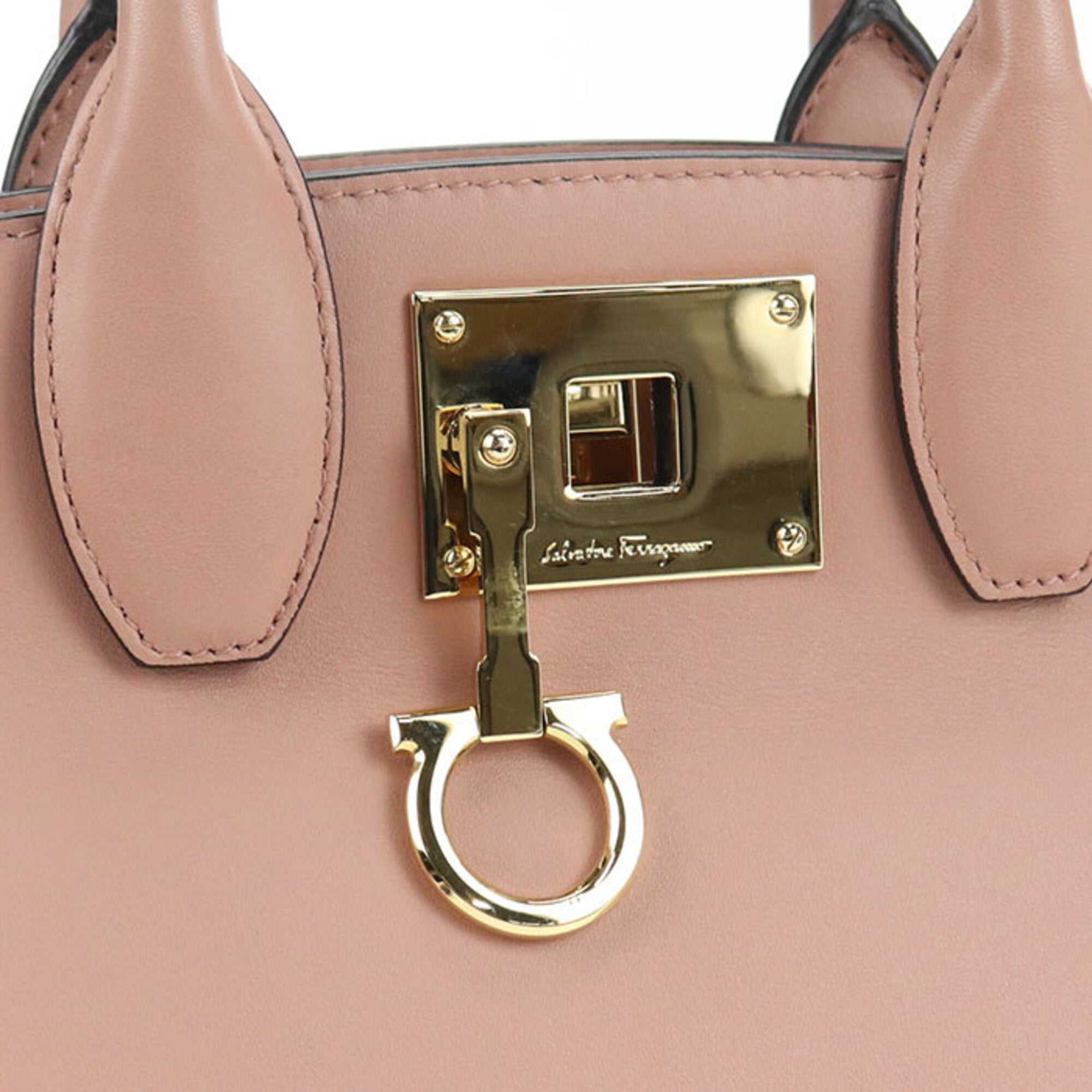Salvatore Ferragamo Pink Leather Tote Bag (Pre-Owned)