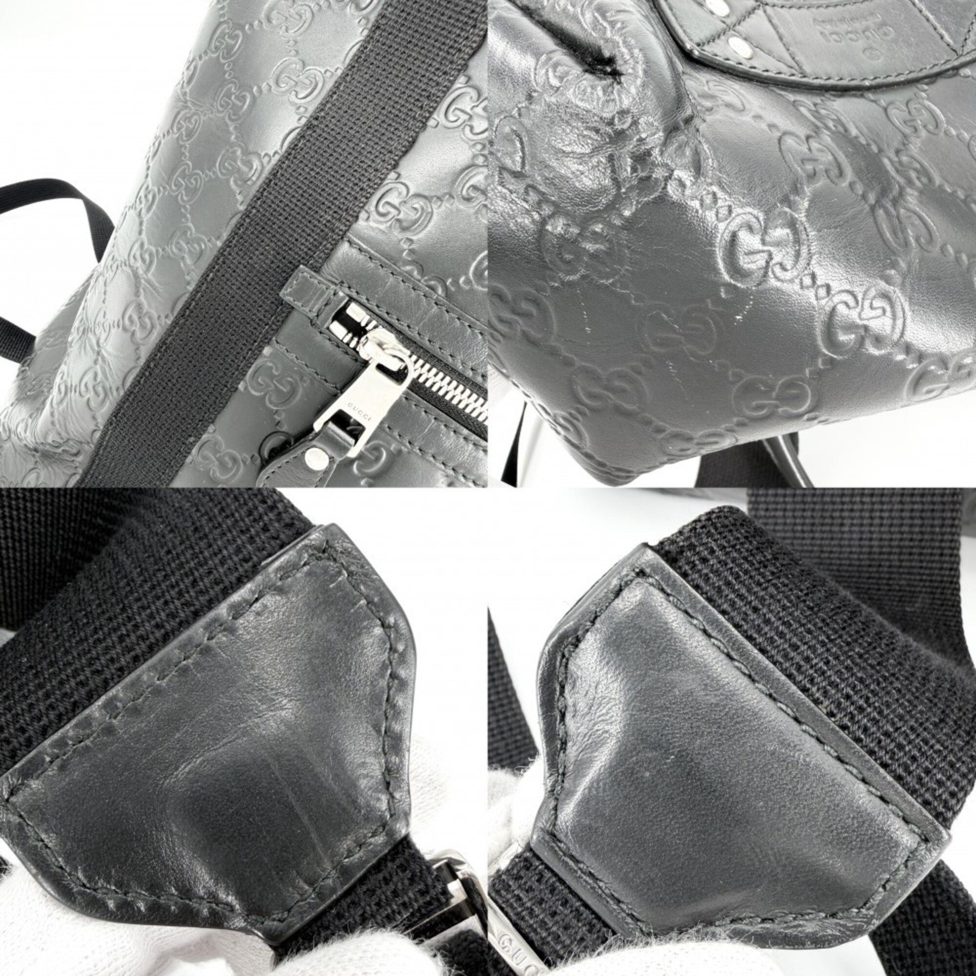 Gucci Black Leather Backpack (Pre-Owned)