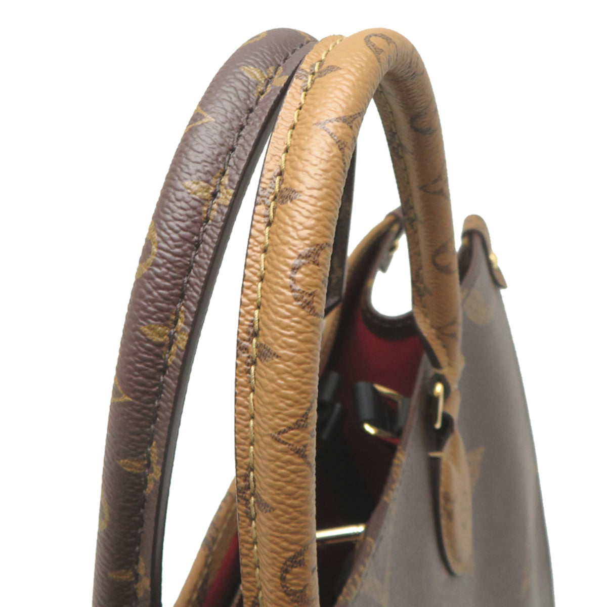 Louis Vuitton Brown Red Color Monogram Reverse Tote Bag (Pre-Owned)