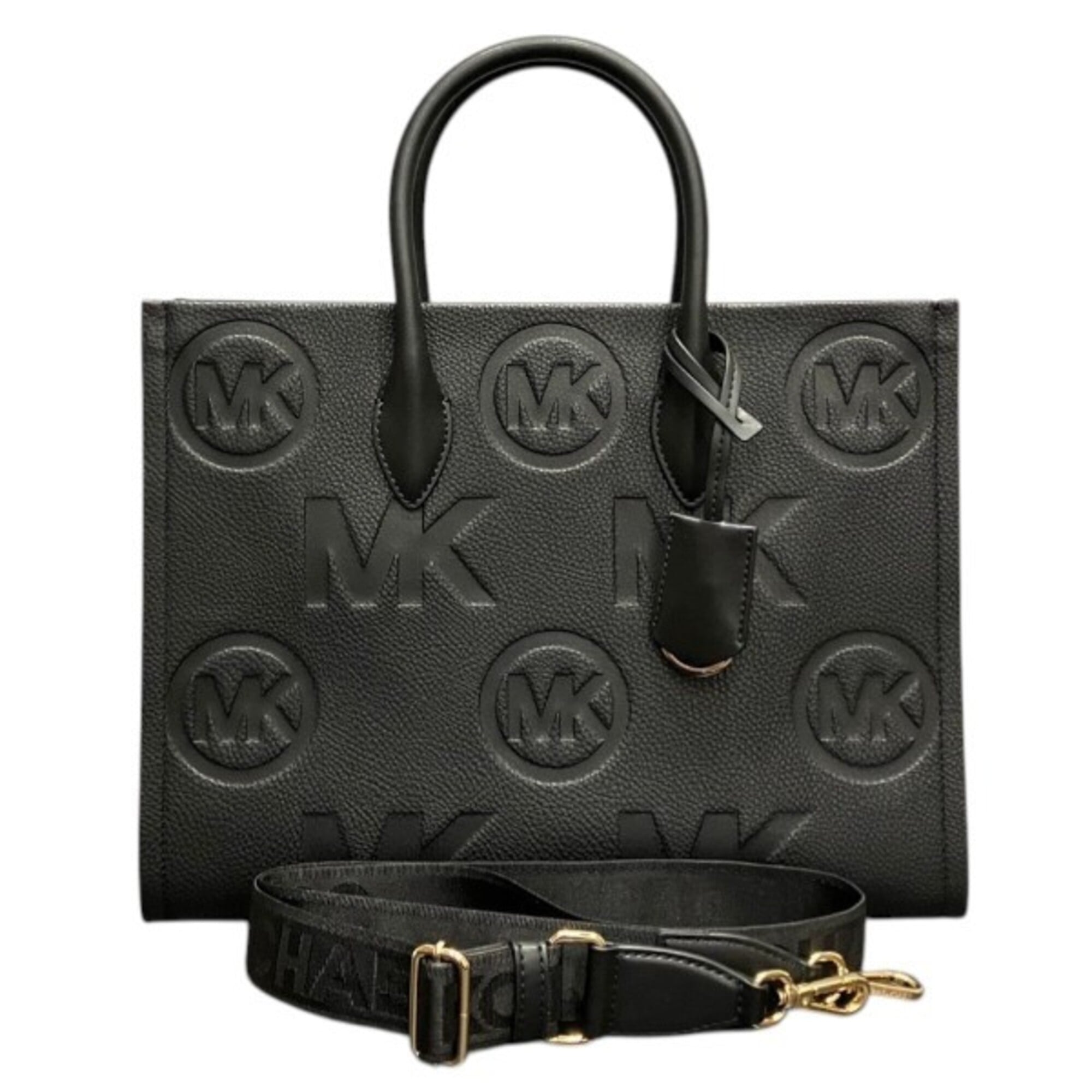Michael Kors Black Leather Shoulder Bag Tote Bag (Pre-Owned)
