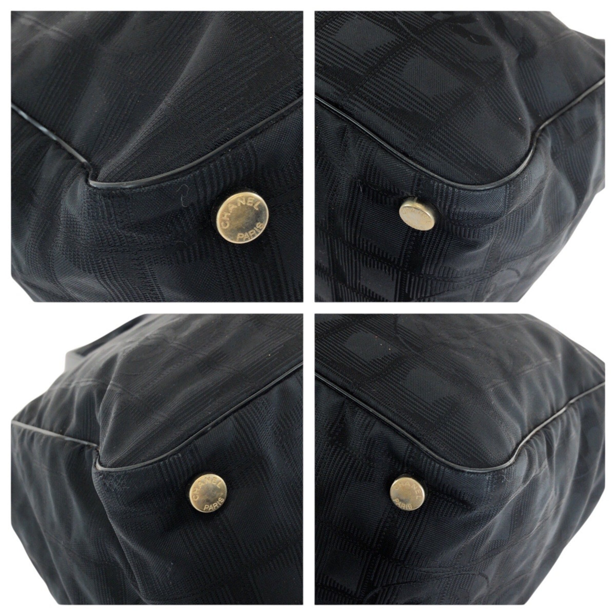 Chanel Black New Travel Line Shoulder Bag Tote Bag (Pre-Owned)