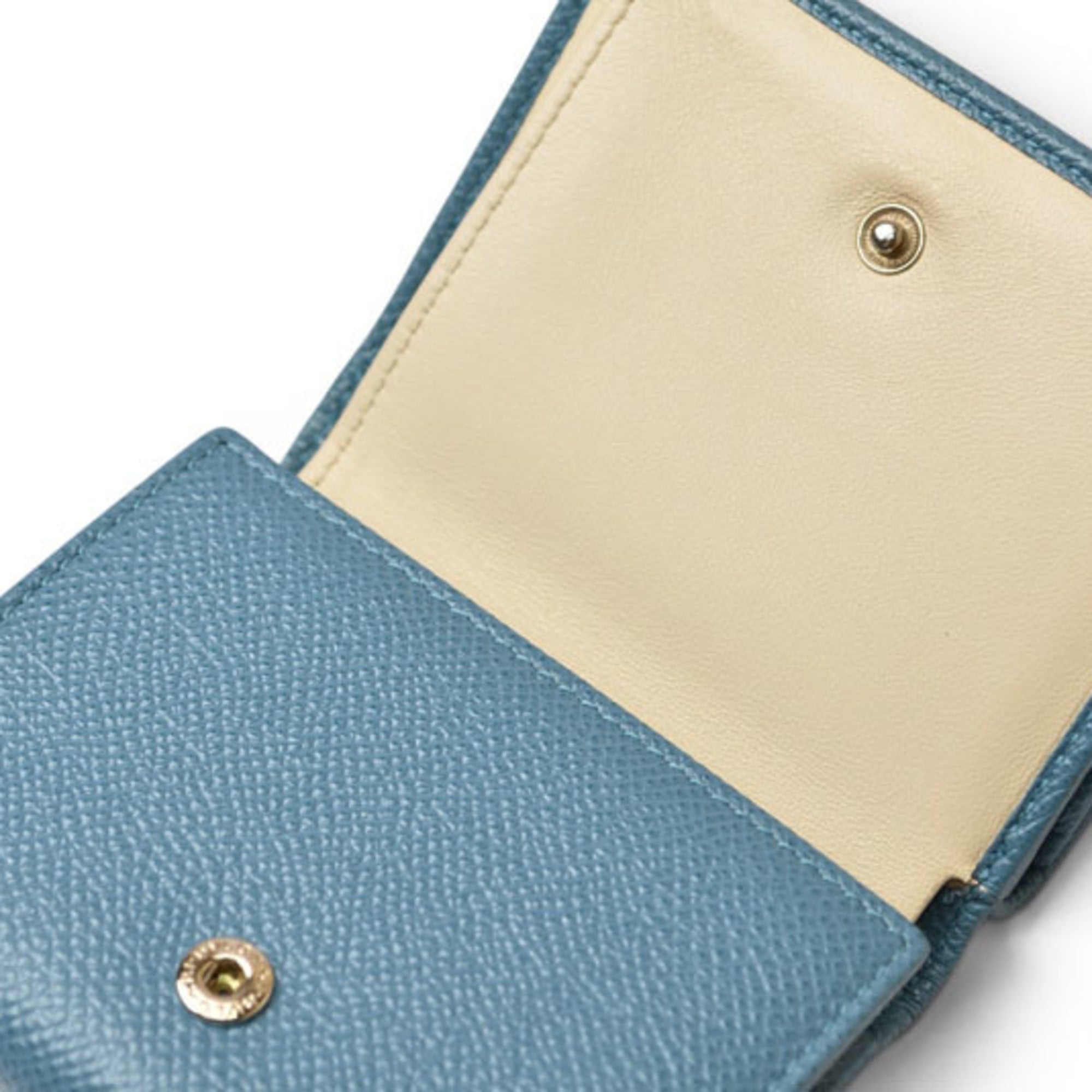 Bvlgari Bvlgari Bvlgari Blue Turquoise Leather Wallet (Tri-Fold) (Pre-Owned)