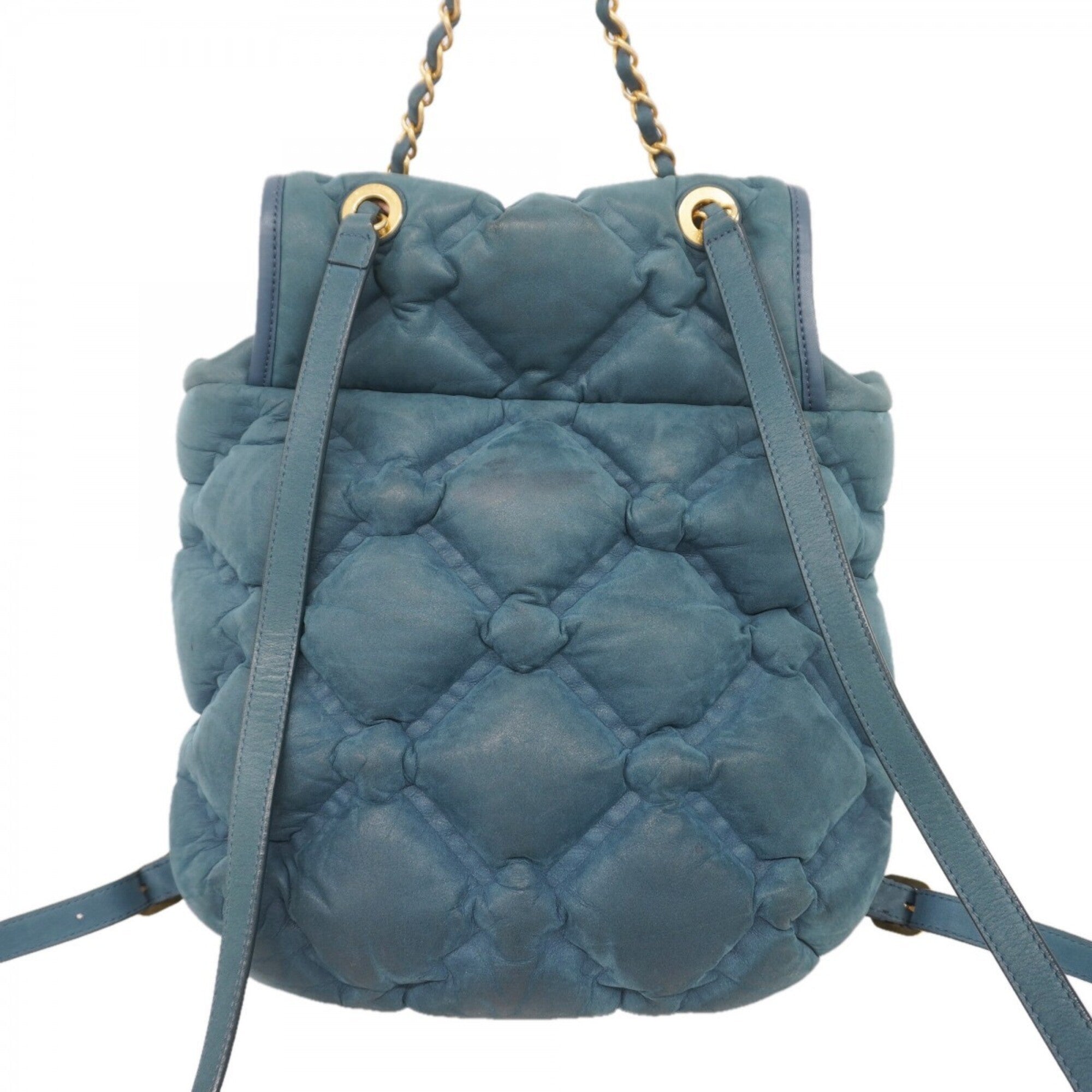 Chanel Blue Leather Backpack (Pre-Owned)