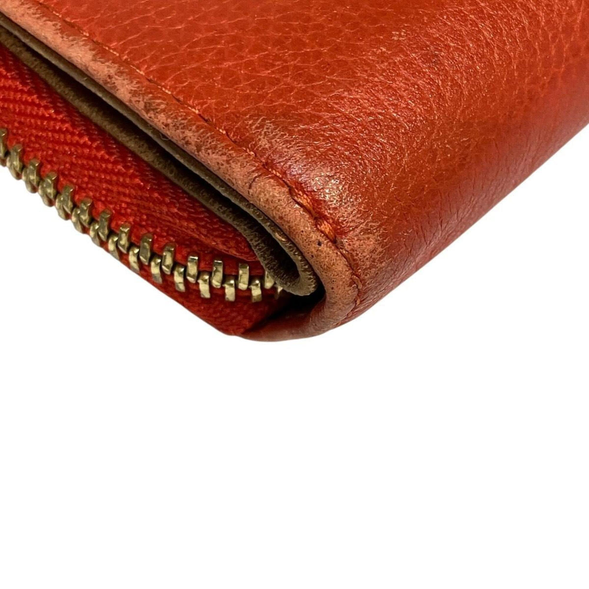 Christian Louboutin Brown Orange Leather Wallet (Bi-Fold) (Pre-Owned)