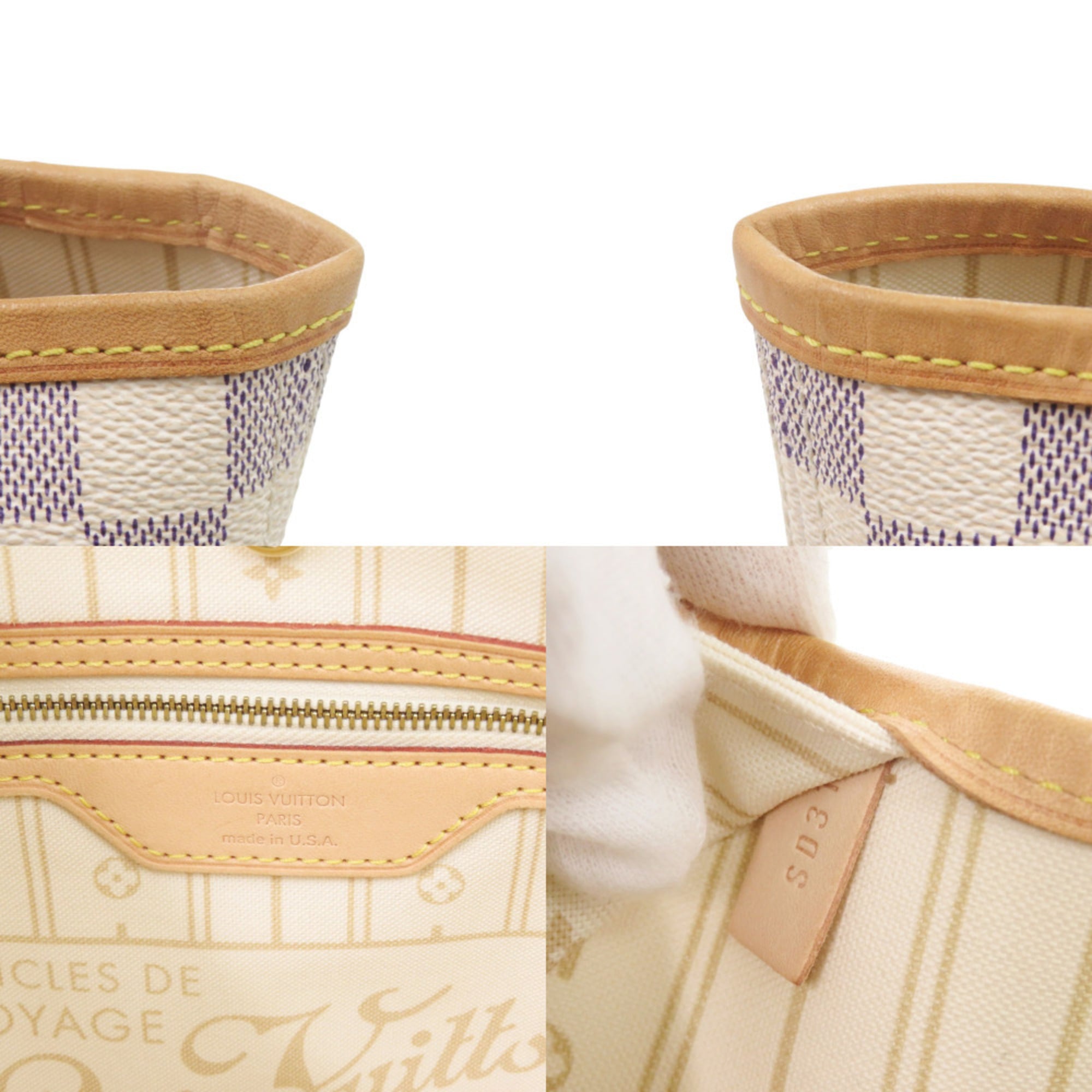 Louis Vuitton White Damier Azur Tote Bag (Pre-Owned)