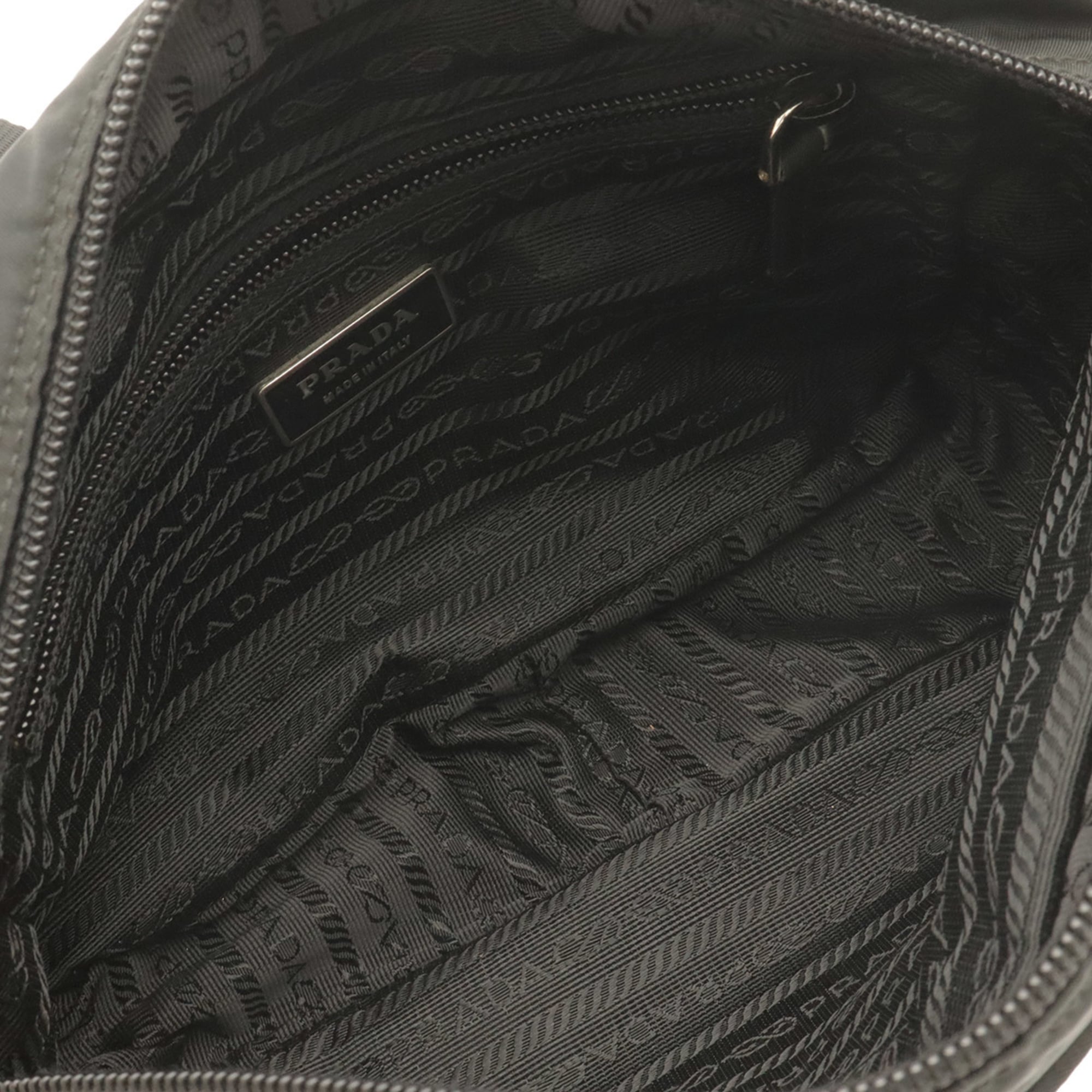 Prada Black Nero Nylon Leather Pochette Shoulder Bag (Pre-Owned)