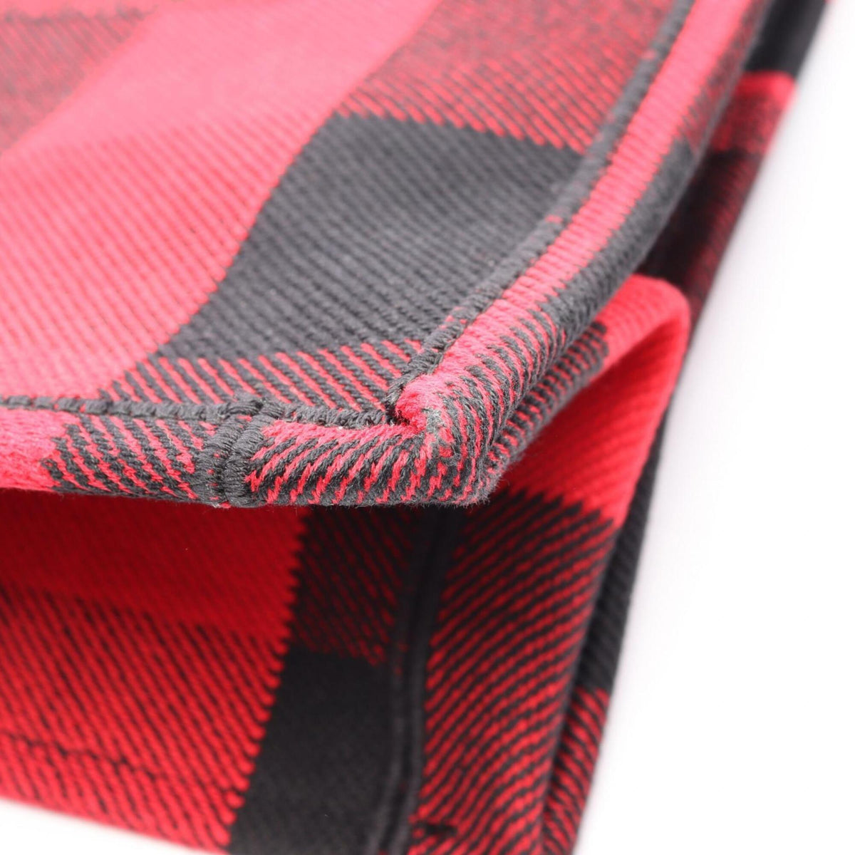 Christian Dior Black Red Color Canvas Handbag Tote Bag (Pre-Owned)