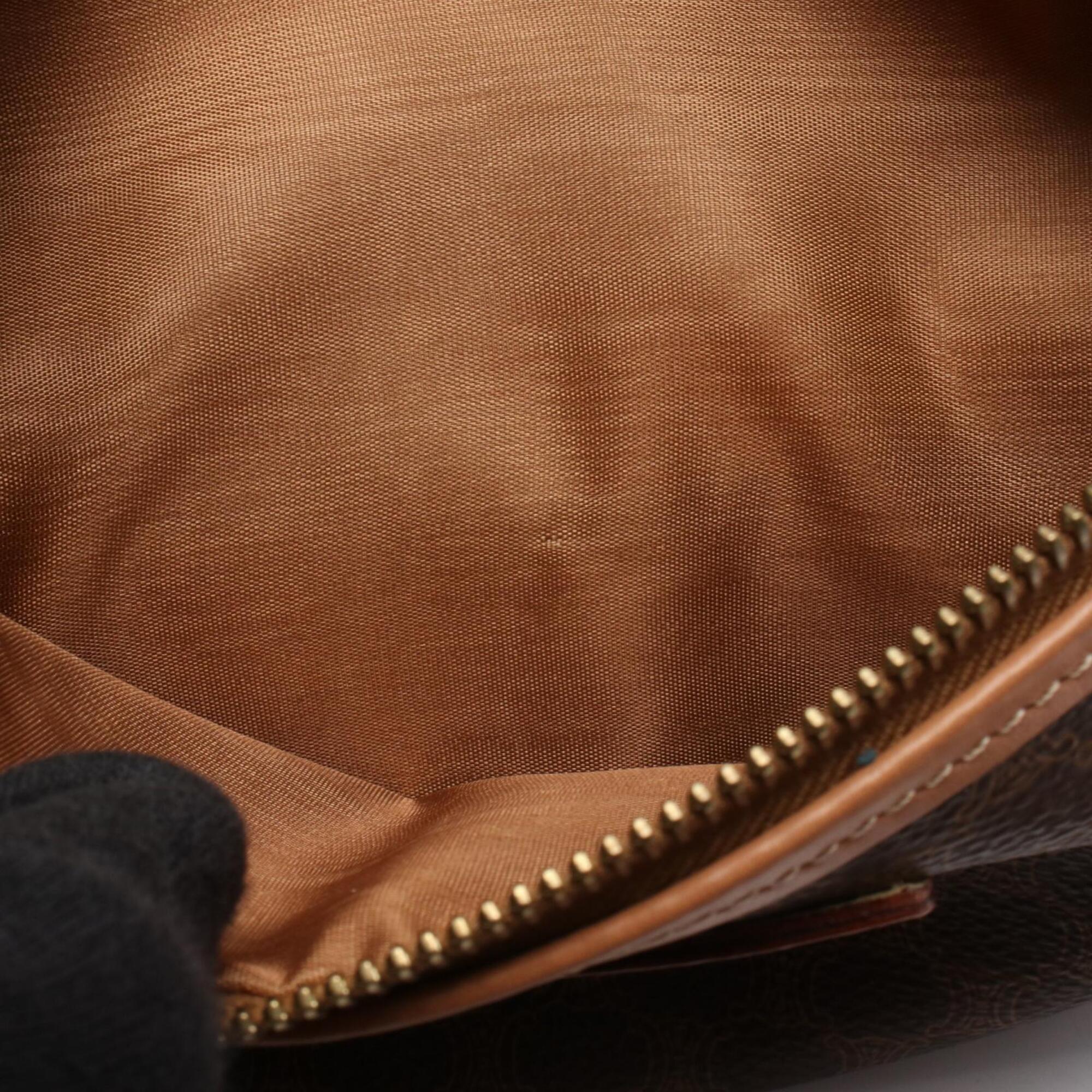 Celine Brown Coated Canvas Leather Handbag Shoulder Bag (Pre-Owned)