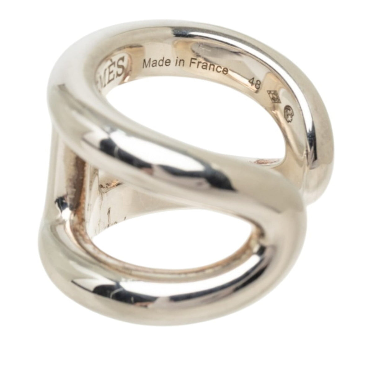 Hermes Silver Silver 925 Band Ring (Pre-Owned)