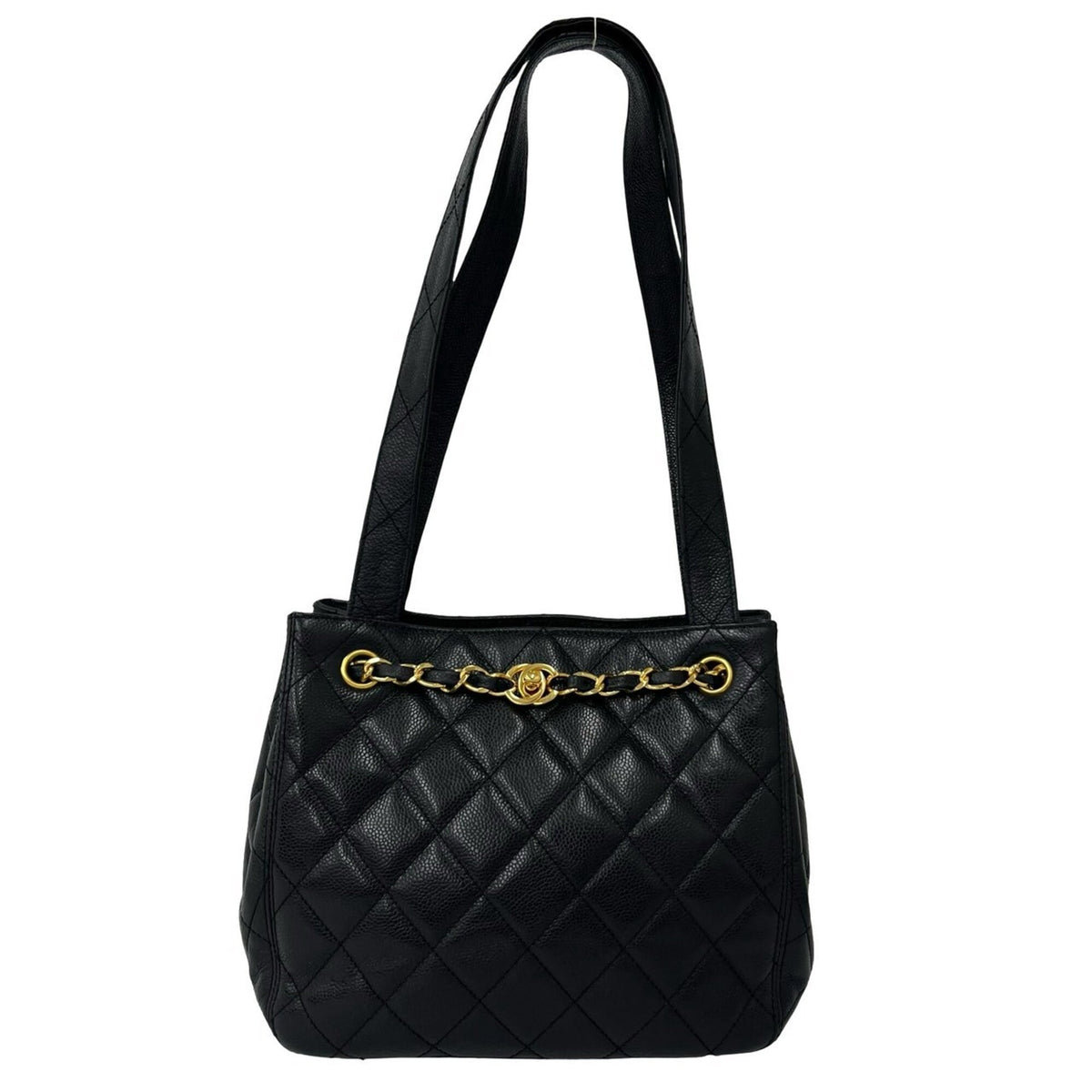Chanel Black Grained Calfskin Shoulder Bag (Pre-Owned)