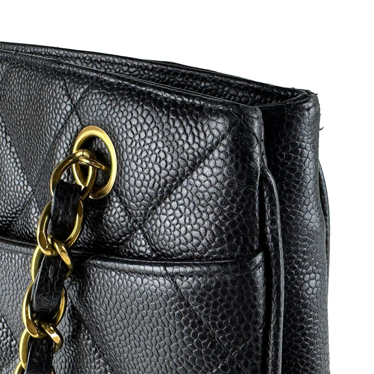 Chanel Black Grained Calfskin Shoulder Bag (Pre-Owned)