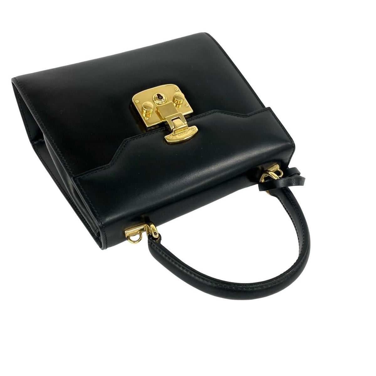 Gucci Black Leather Handbag Shoulder Bag (Pre-Owned)