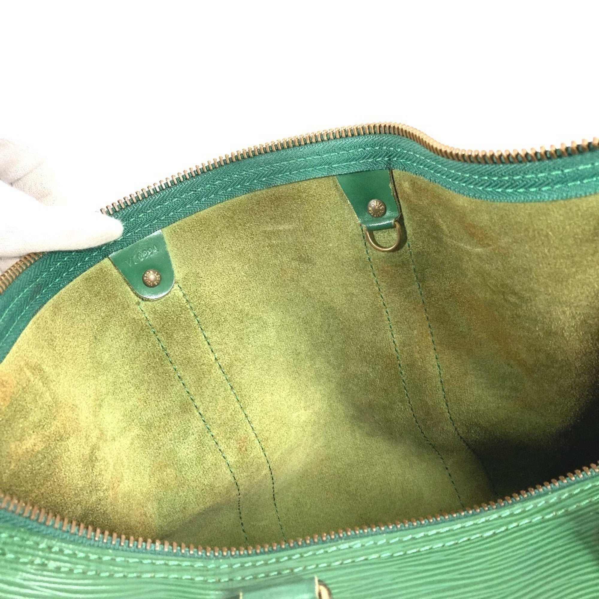 Louis Vuitton Epi Borneo Green Epi Leather Boston Bag Handbag (Pre-Owned)