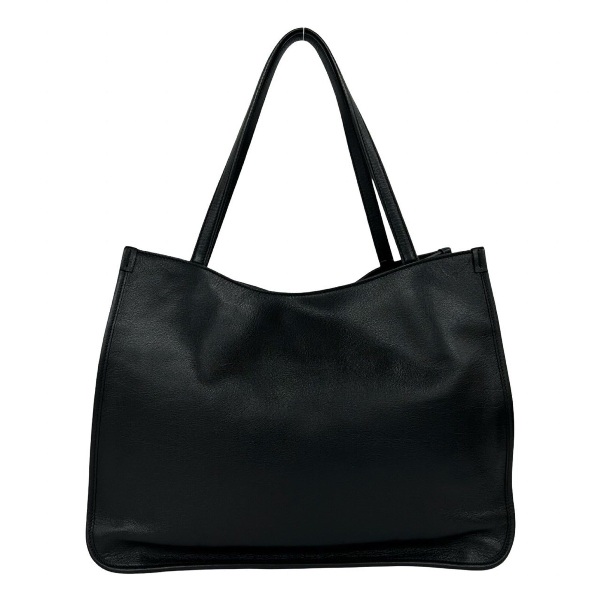 Gucci Black Leather Handbag Tote Bag (Pre-Owned)