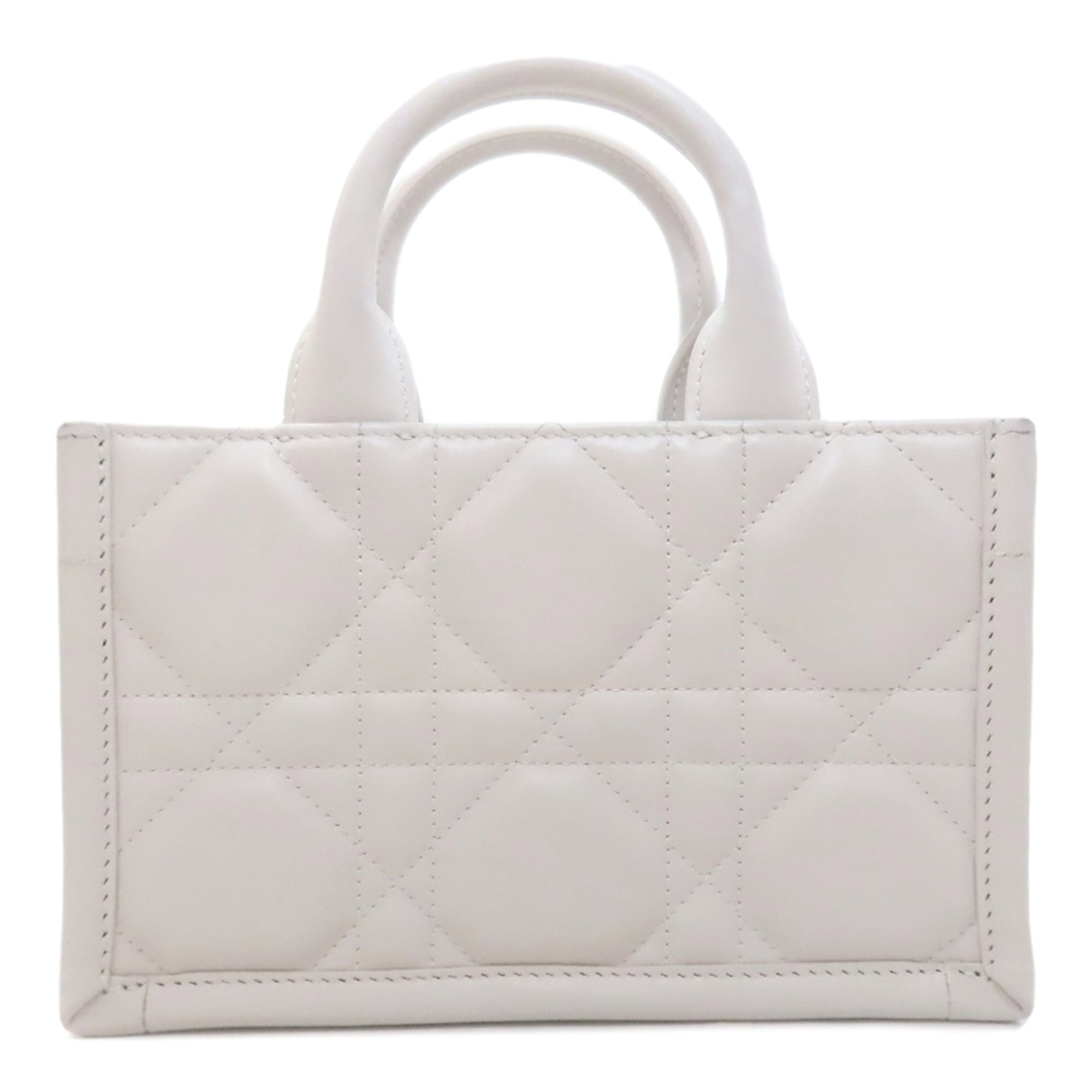 Christian Dior Gray White Leather Handbag (Pre-Owned)