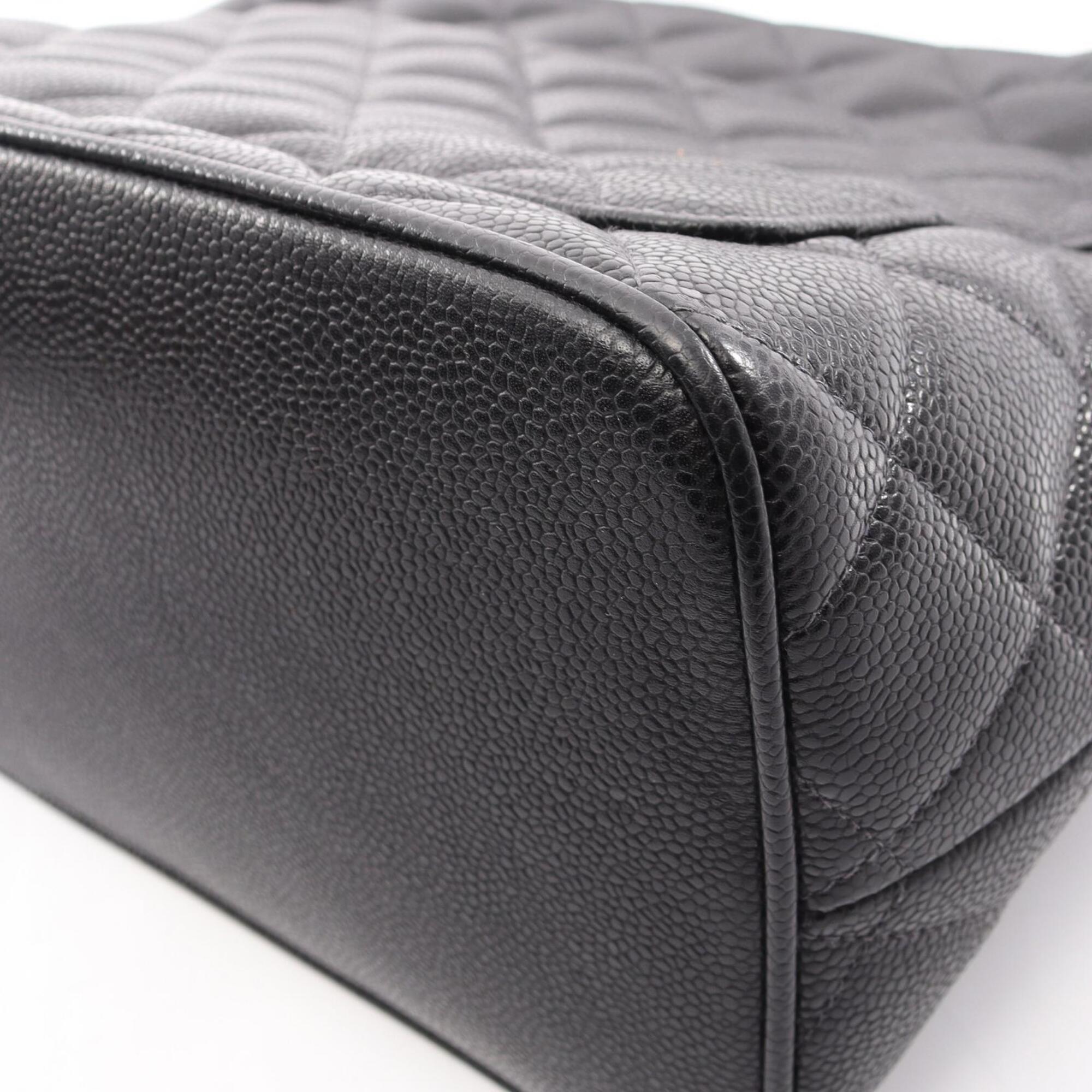 Chanel Black Grained Calfskin Handbag Tote Bag (Pre-Owned)