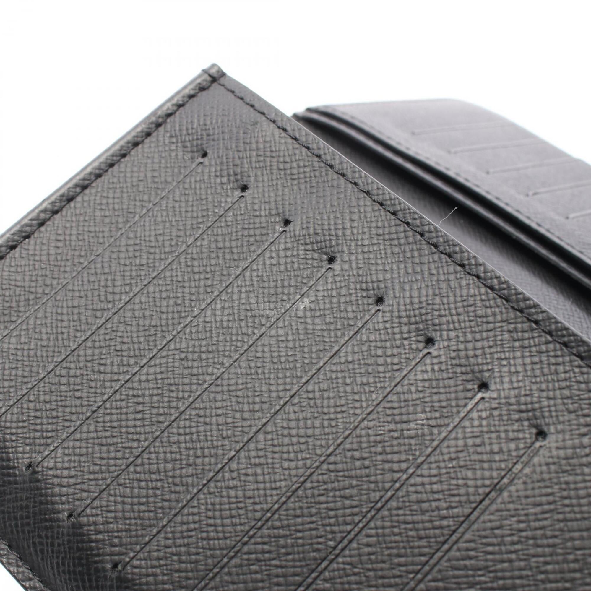 Louis Vuitton Black Leather Pvc Long Wallet (Bi-Fold) (Pre-Owned)