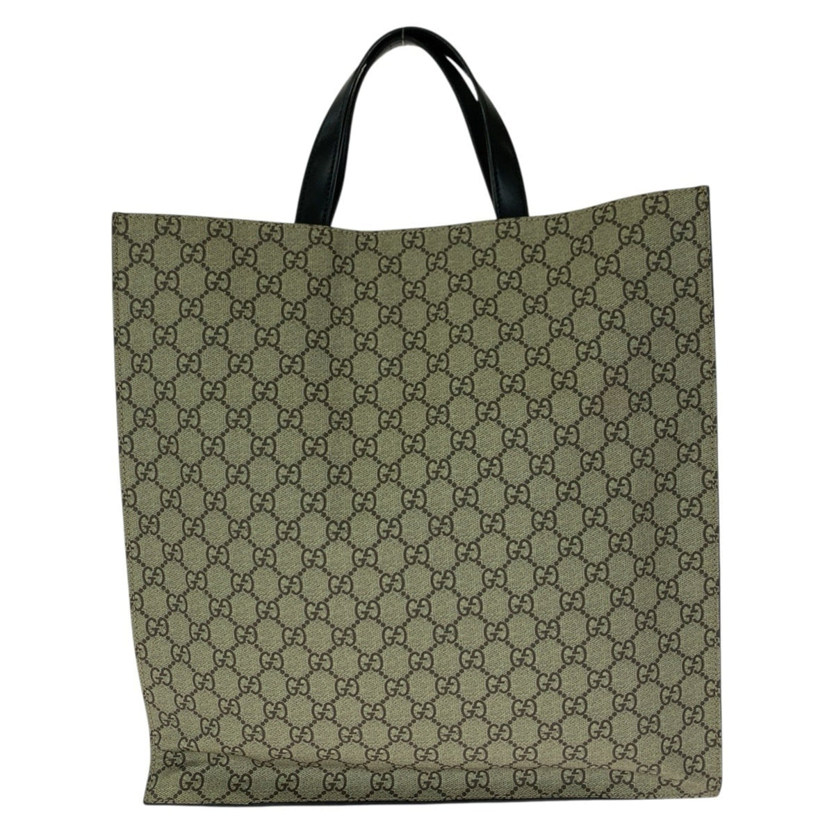 Gucci Beige Multi-Color Canvas Leather Tote Bag (Pre-Owned)