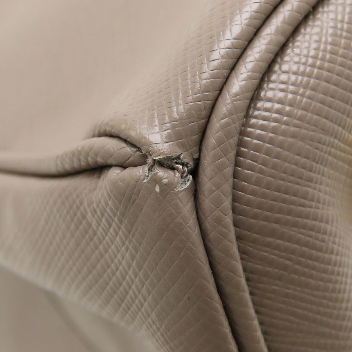 Prada Saffiano Grayish Leather Tote Bag (Pre-Owned)