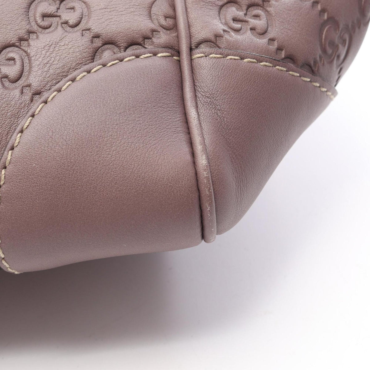 Gucci Purple Leather Handbag Tote Bag (Pre-Owned)