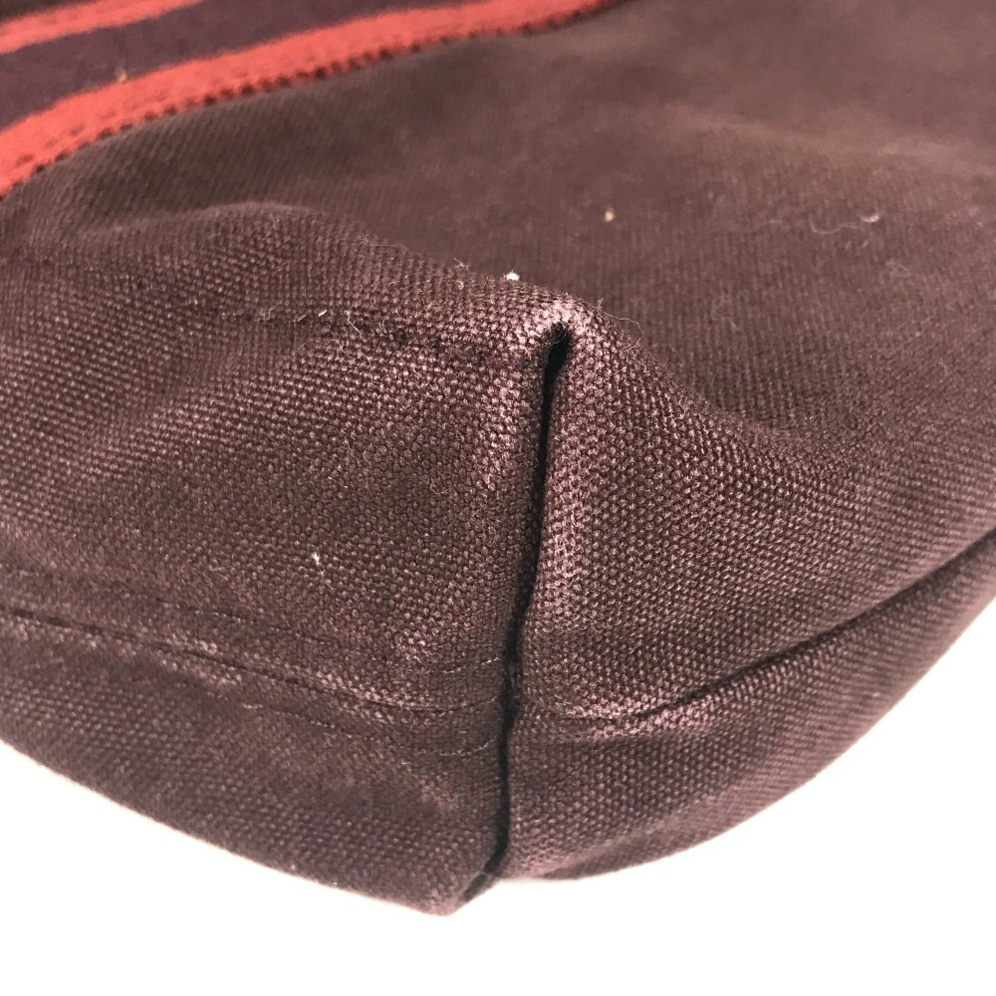 Hermes Bordeaux Brown Cotton Handbag Tote Bag (Pre-Owned)