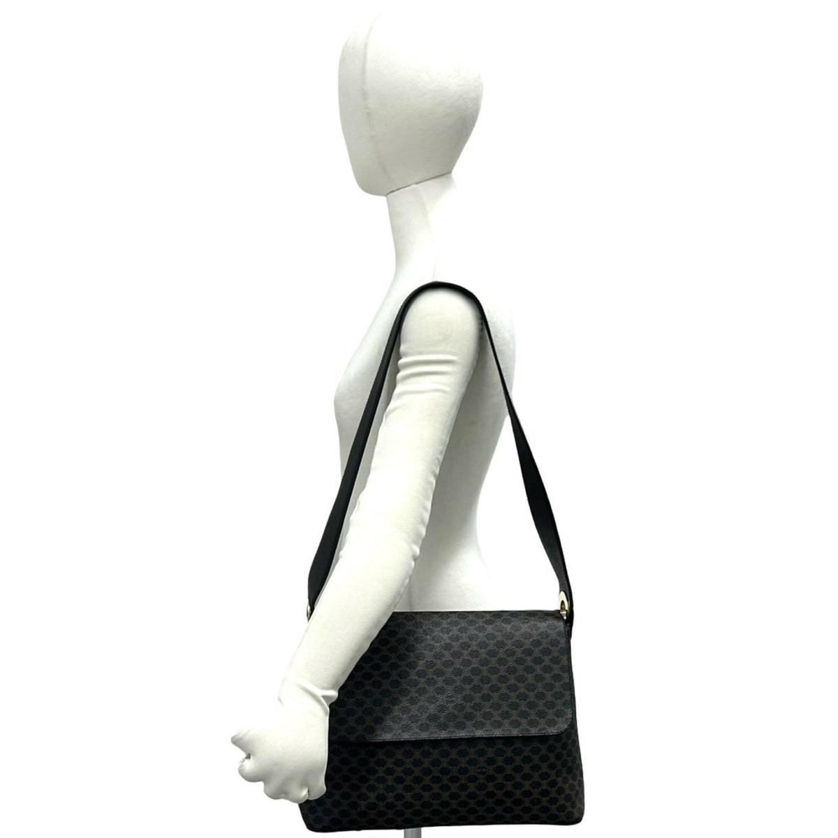 Celine Black Brown Leather Pvc Shoulder Bag (Pre-Owned)