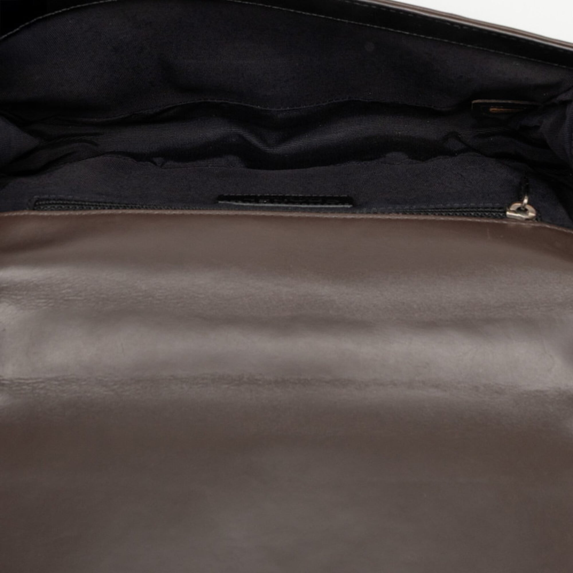 Chanel Black Brown Leather Shoulder Bag (Pre-Owned)