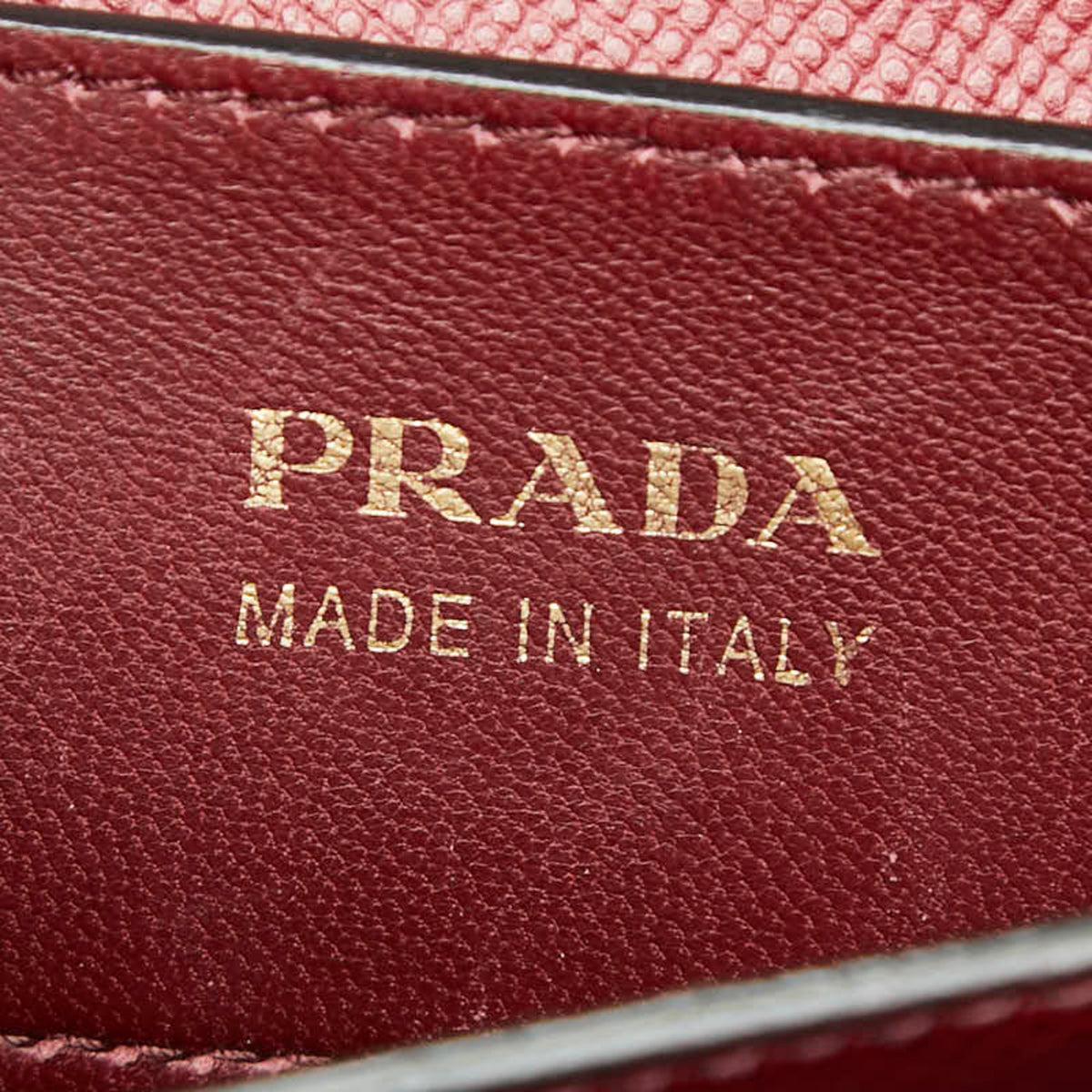 Prada Red Color Wine Leather Handbag Tote Bag (Pre-Owned)