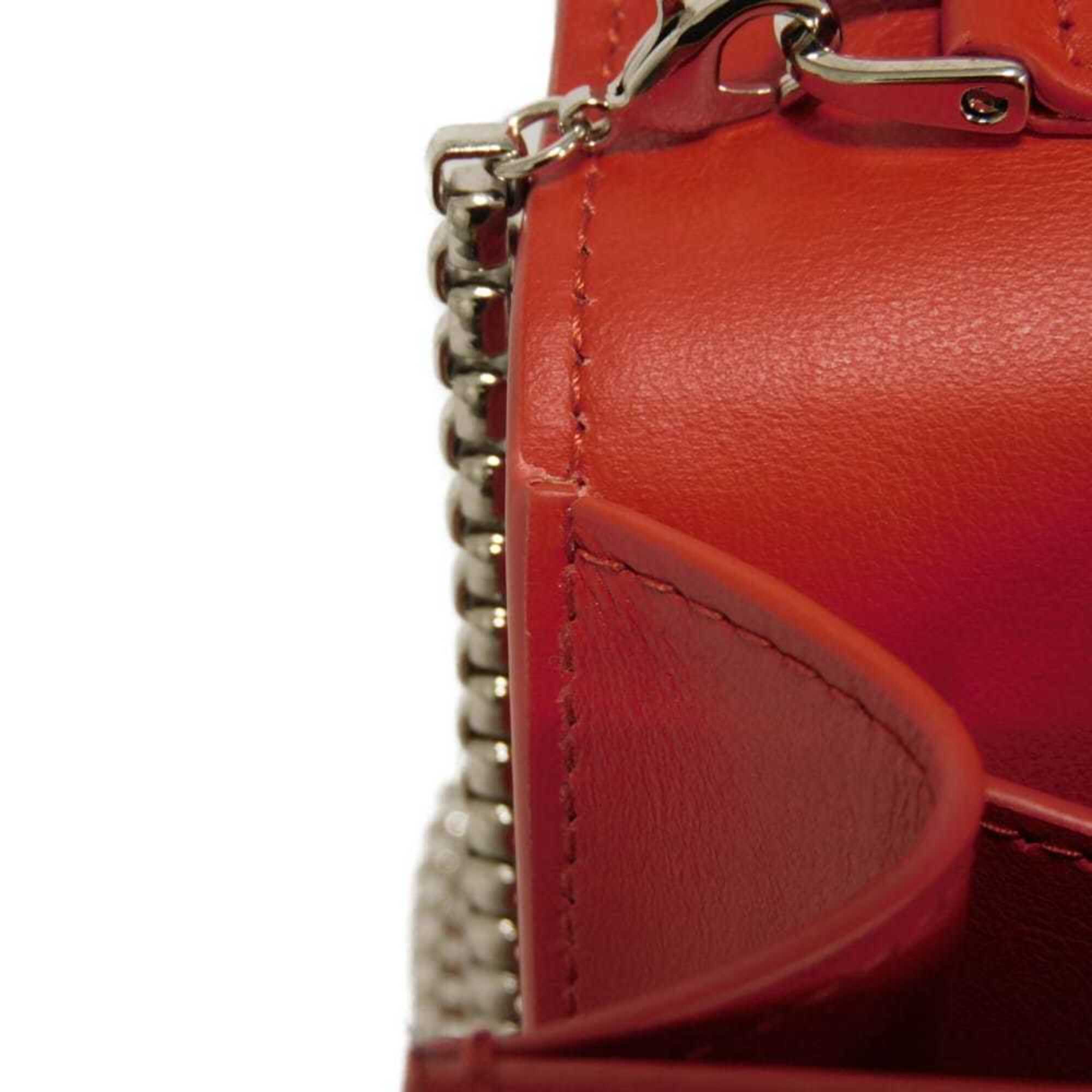 Salvatore Ferragamo Red Color Leather Shoulder Bag (Pre-Owned)