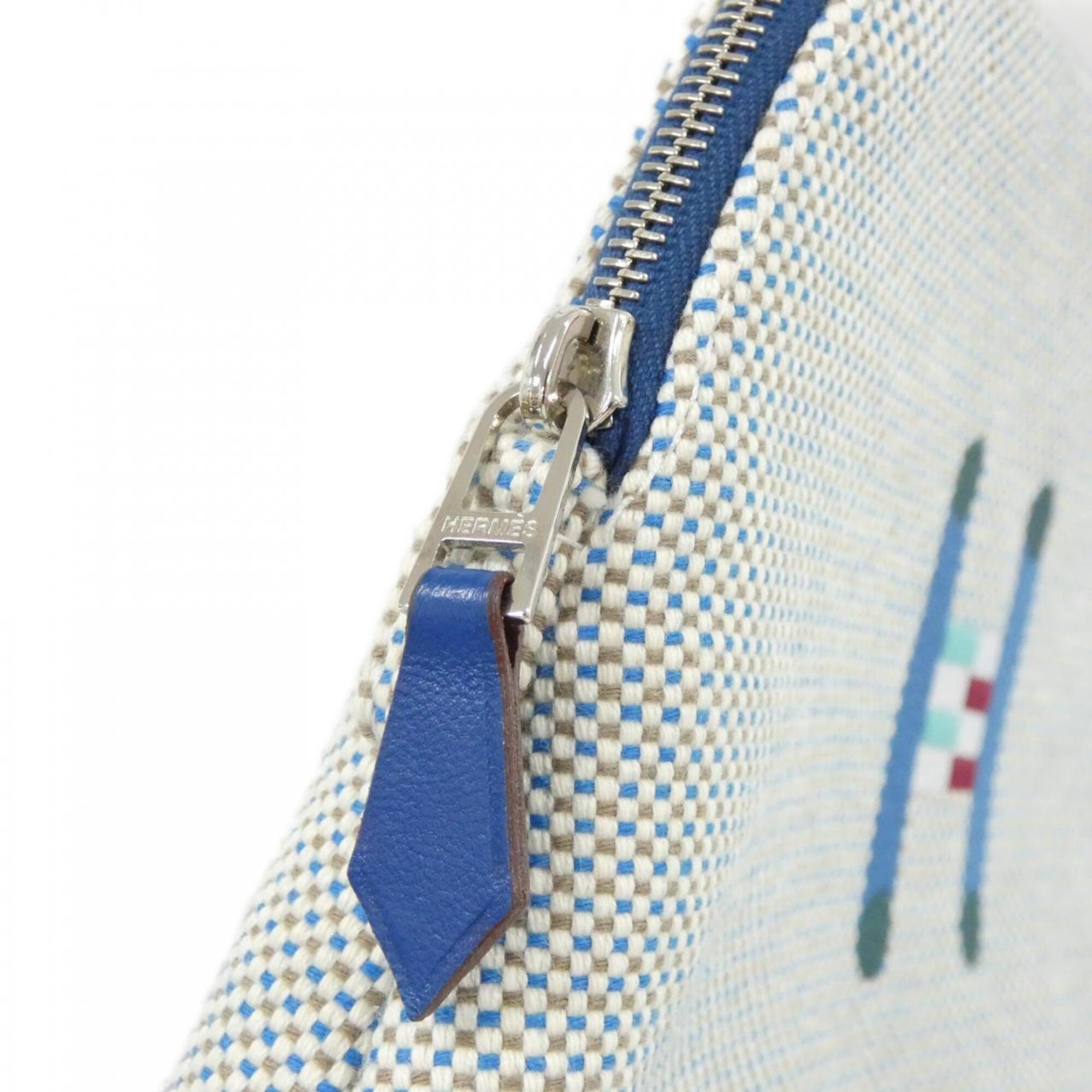 Hermes Blue Canvas Handbag Pouch (Pre-Owned)