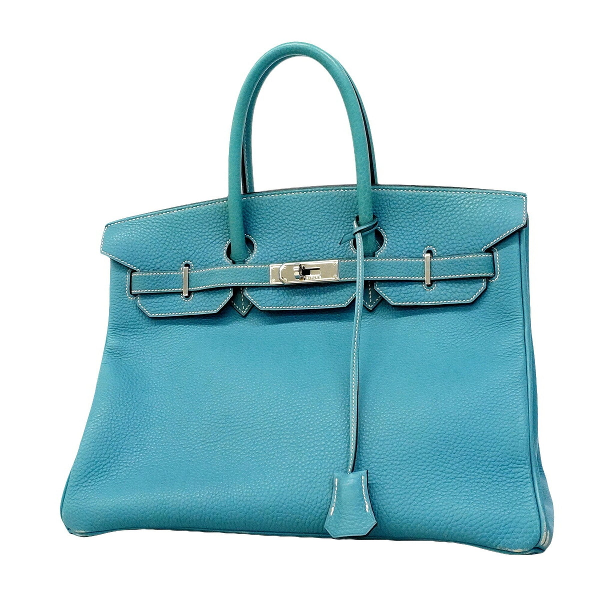 Hermes Blue Jean Togo Leather Handbag (Pre-Owned)