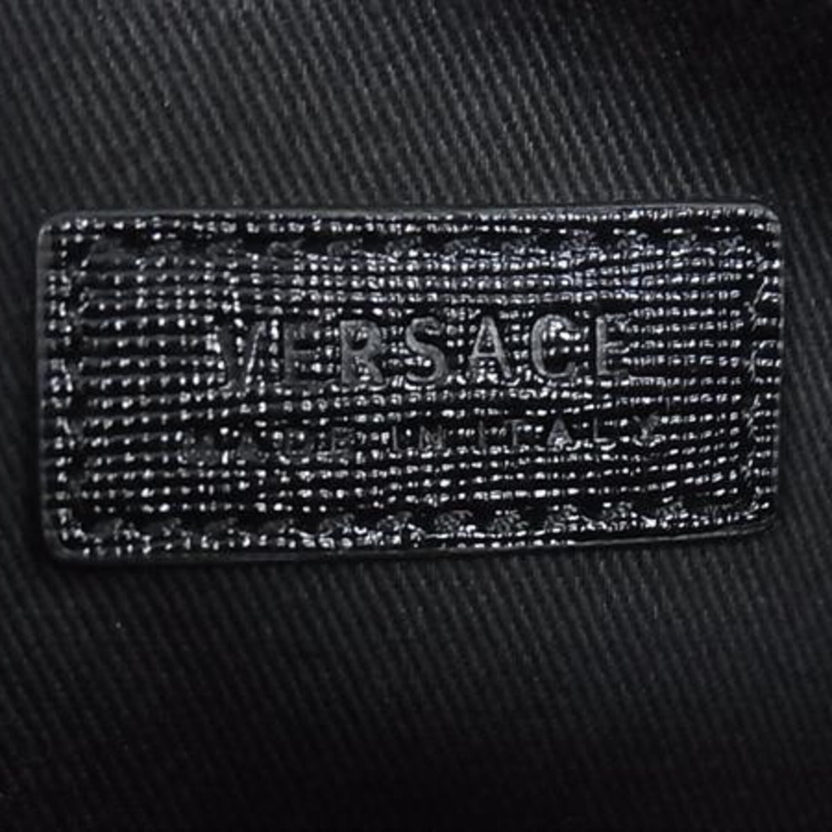 Versace Black Pink White Leather Clutch Bag (Pre-Owned)