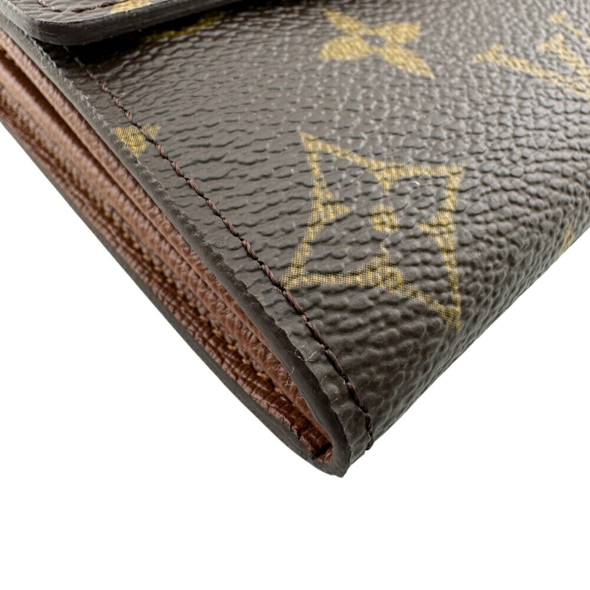 Louis Vuitton Monogram Brown Leather Long Wallet (Bi-Fold) (Pre-Owned)