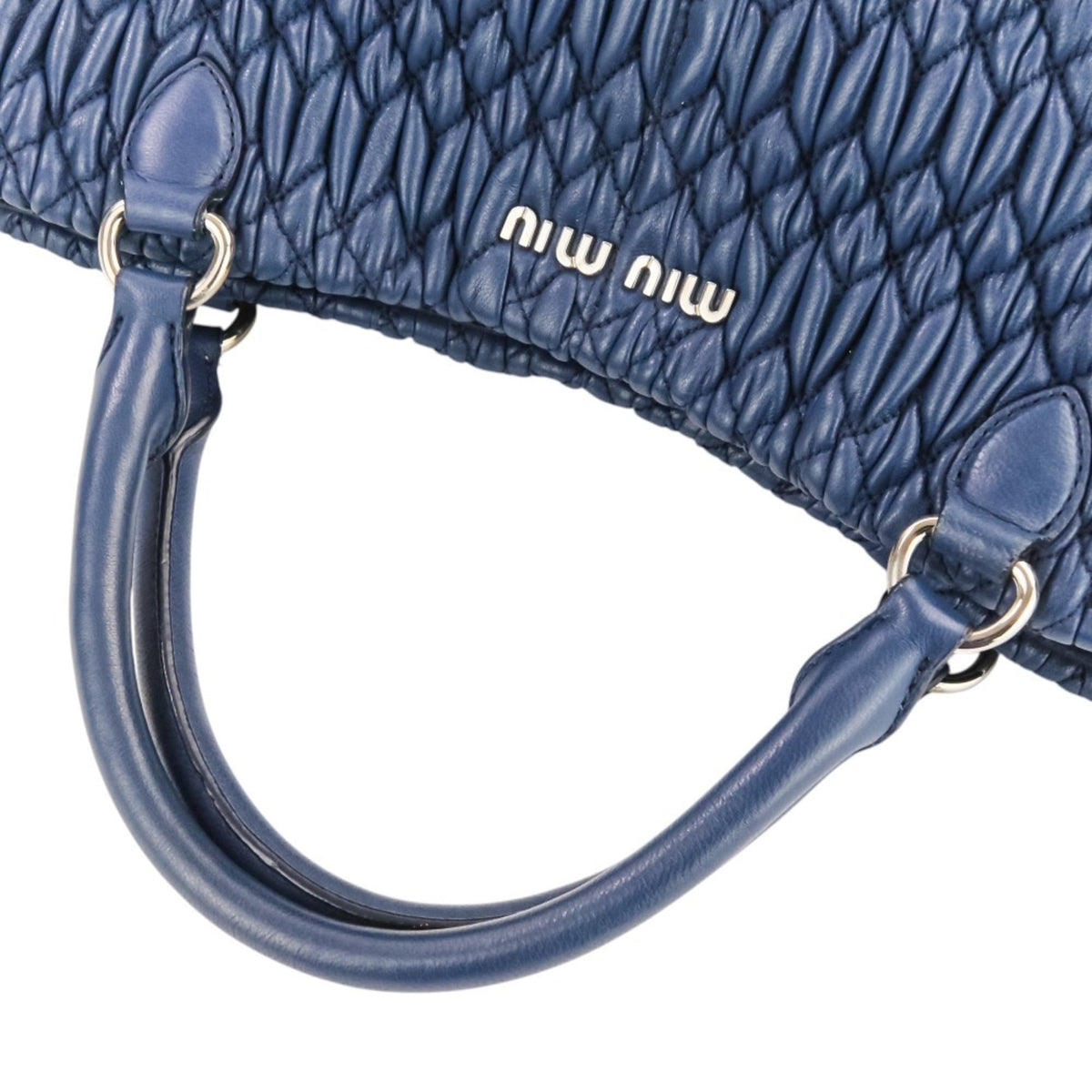 Miu Miu Blue Leather Handbag Shoulder Bag (Pre-Owned)