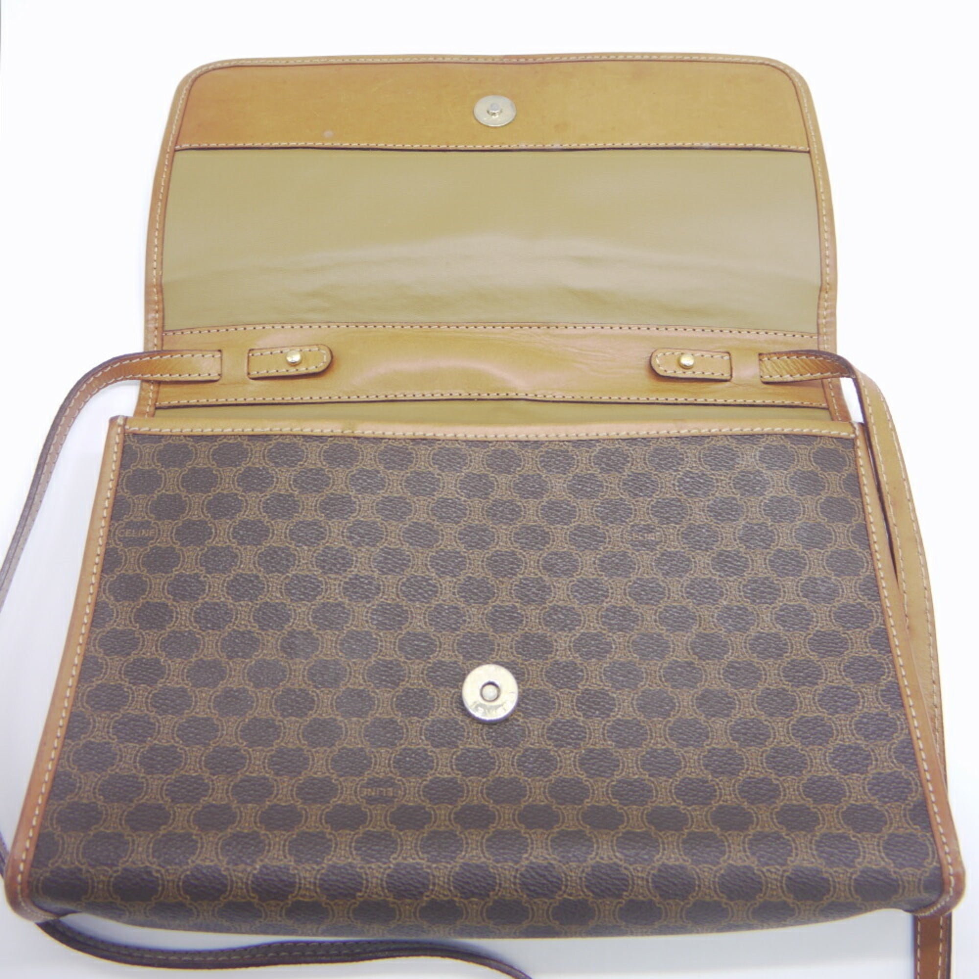 Celine Brown Pvc Leather Clutch Bag Shoulder Bag (Pre-Owned)