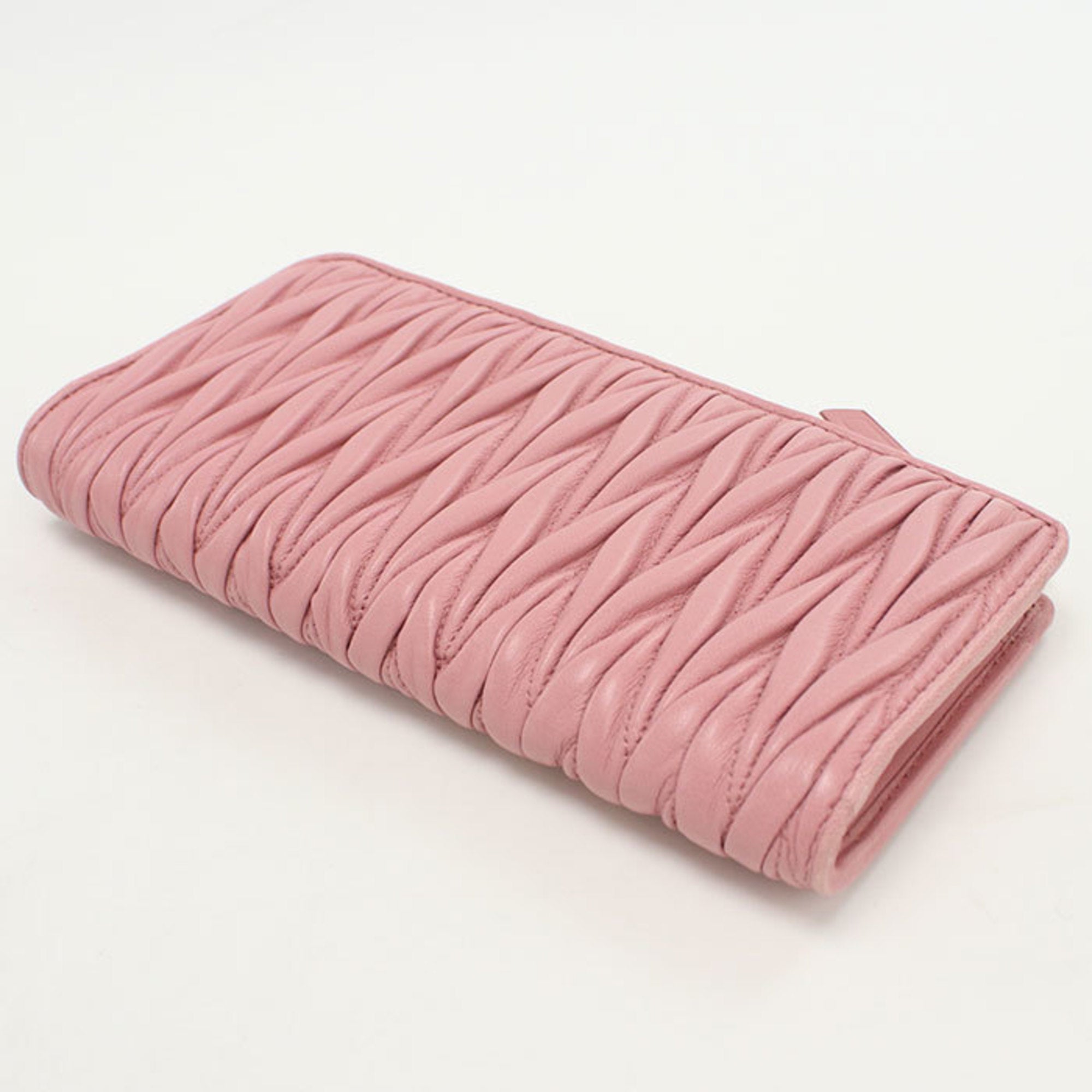 Miu Miu Pink Leather Long Wallet (Bi-Fold) (Pre-Owned)