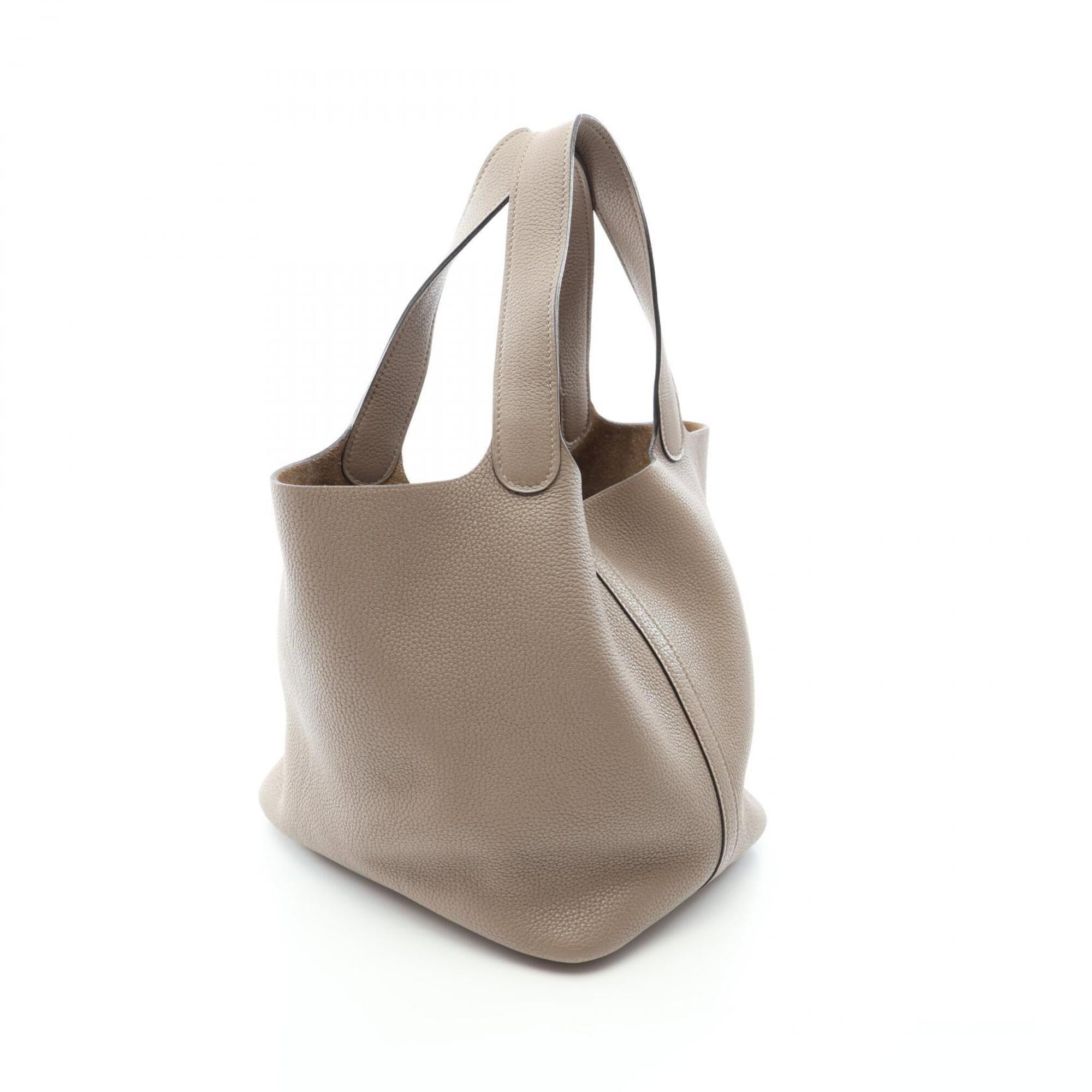 Hermes Picotin Gray Taurillon Clemence Leather Handbag (Pre-Owned)