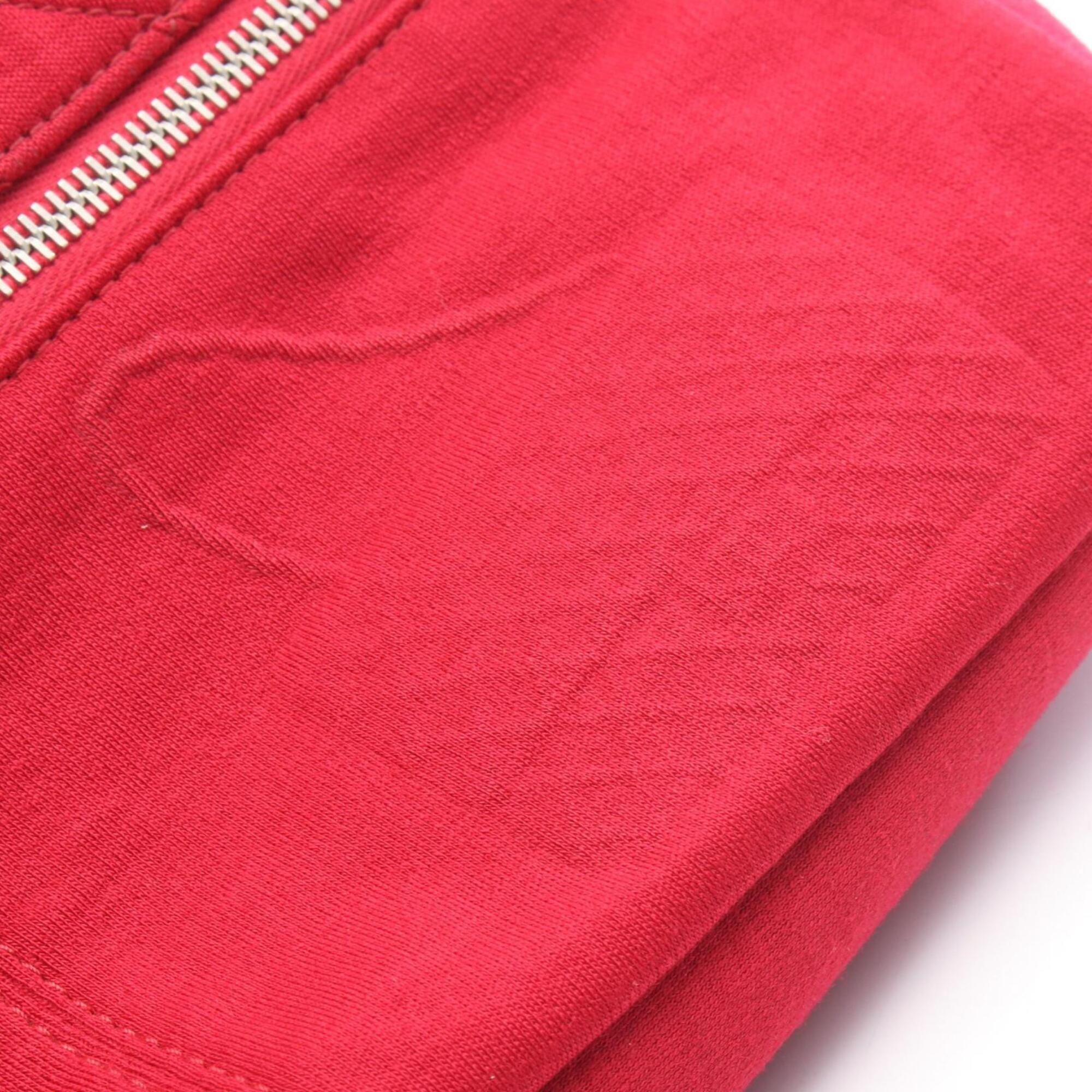 Chanel Matelasse Red Color Cotton Handbag Shoulder Bag (Pre-Owned)