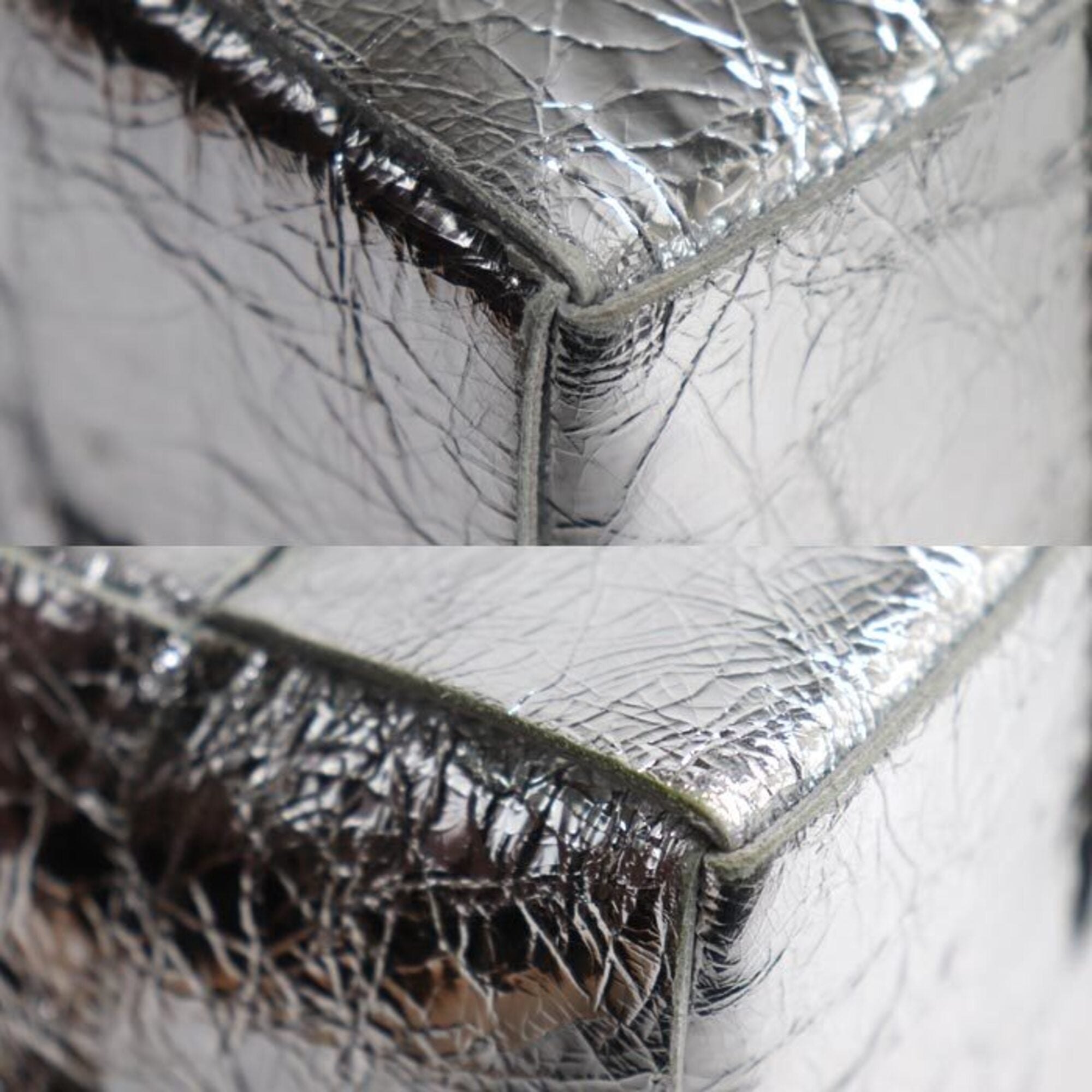Bottega Veneta Silver Leather Shoulder Bag (Pre-Owned)